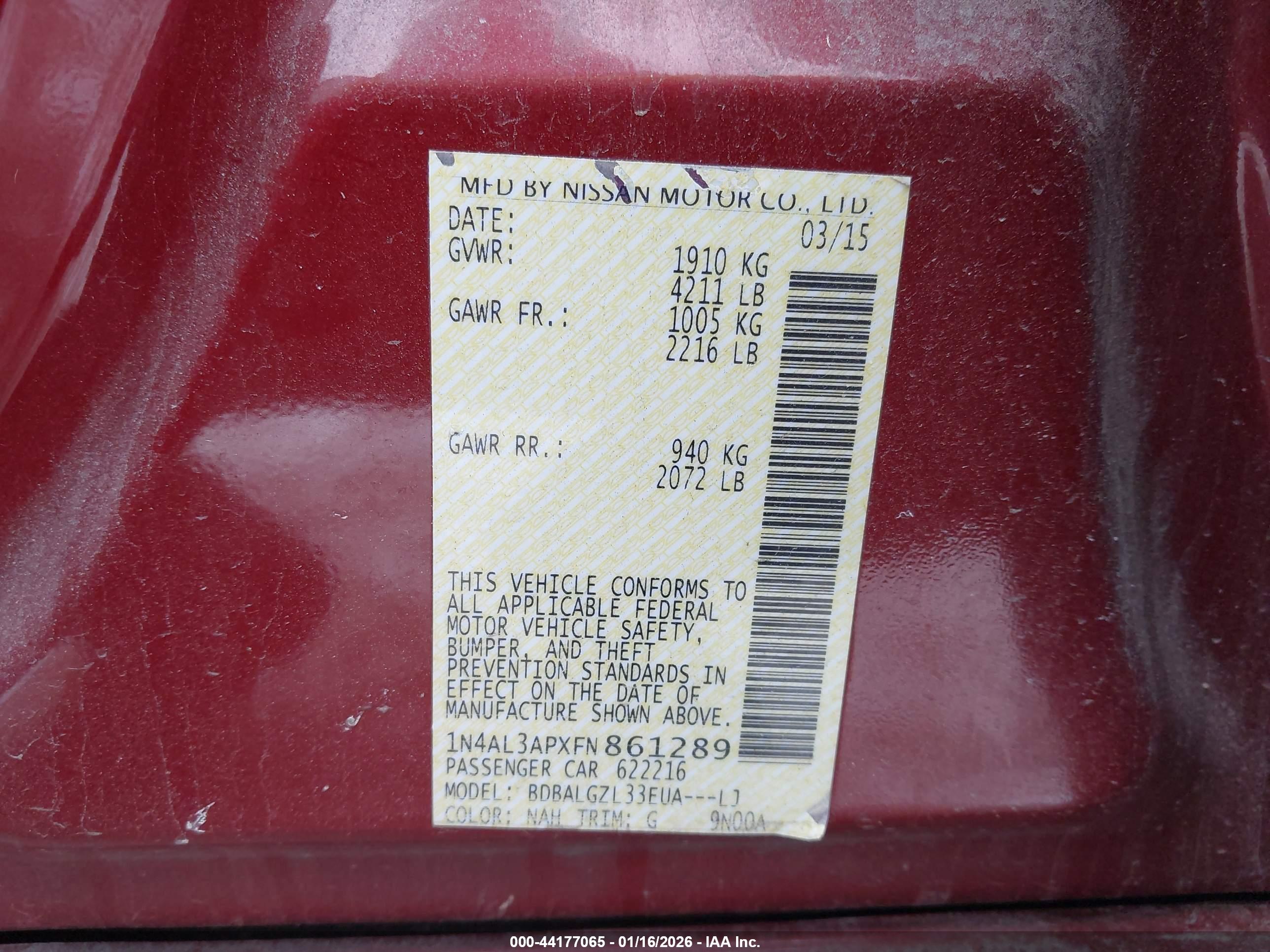 NISSAN ALTIMA image 9