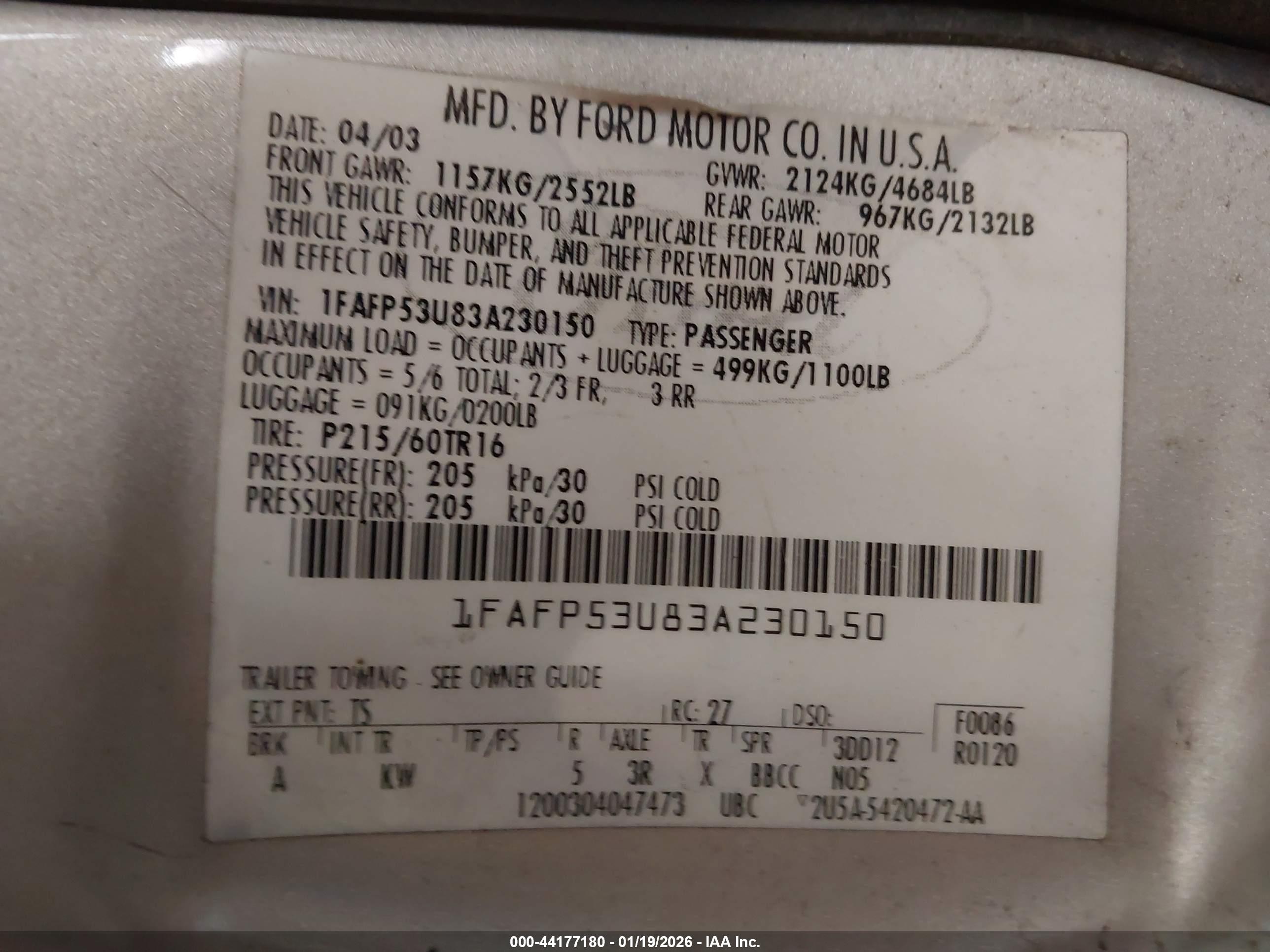 FORD TAURUS image 9