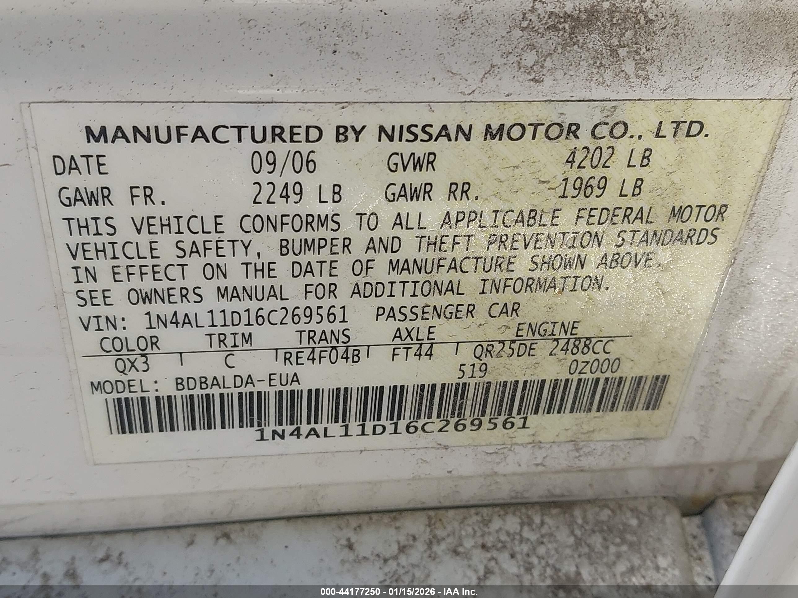 NISSAN ALTIMA image 9