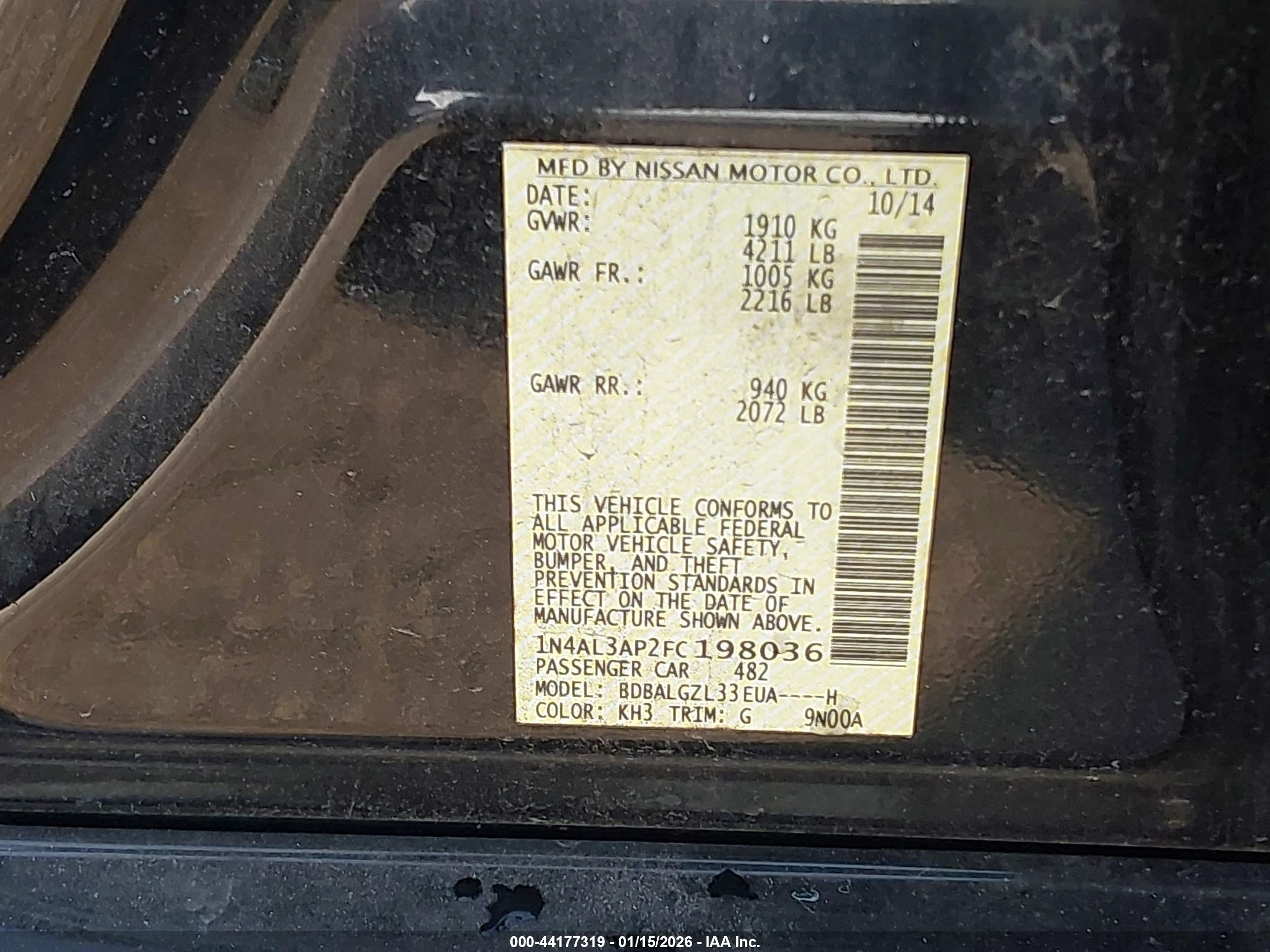 NISSAN ALTIMA image 9