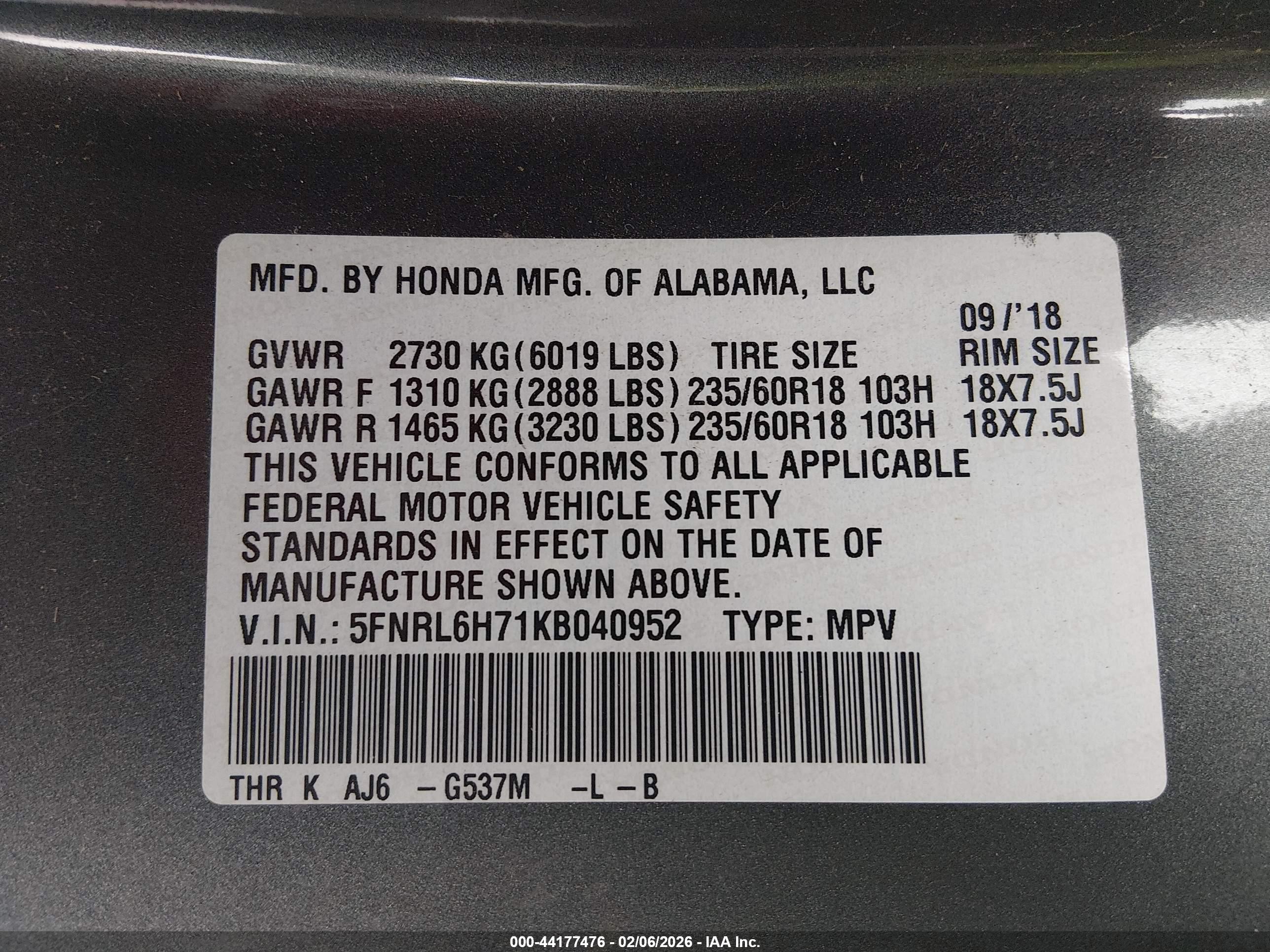HONDA ODYSSEY image 9