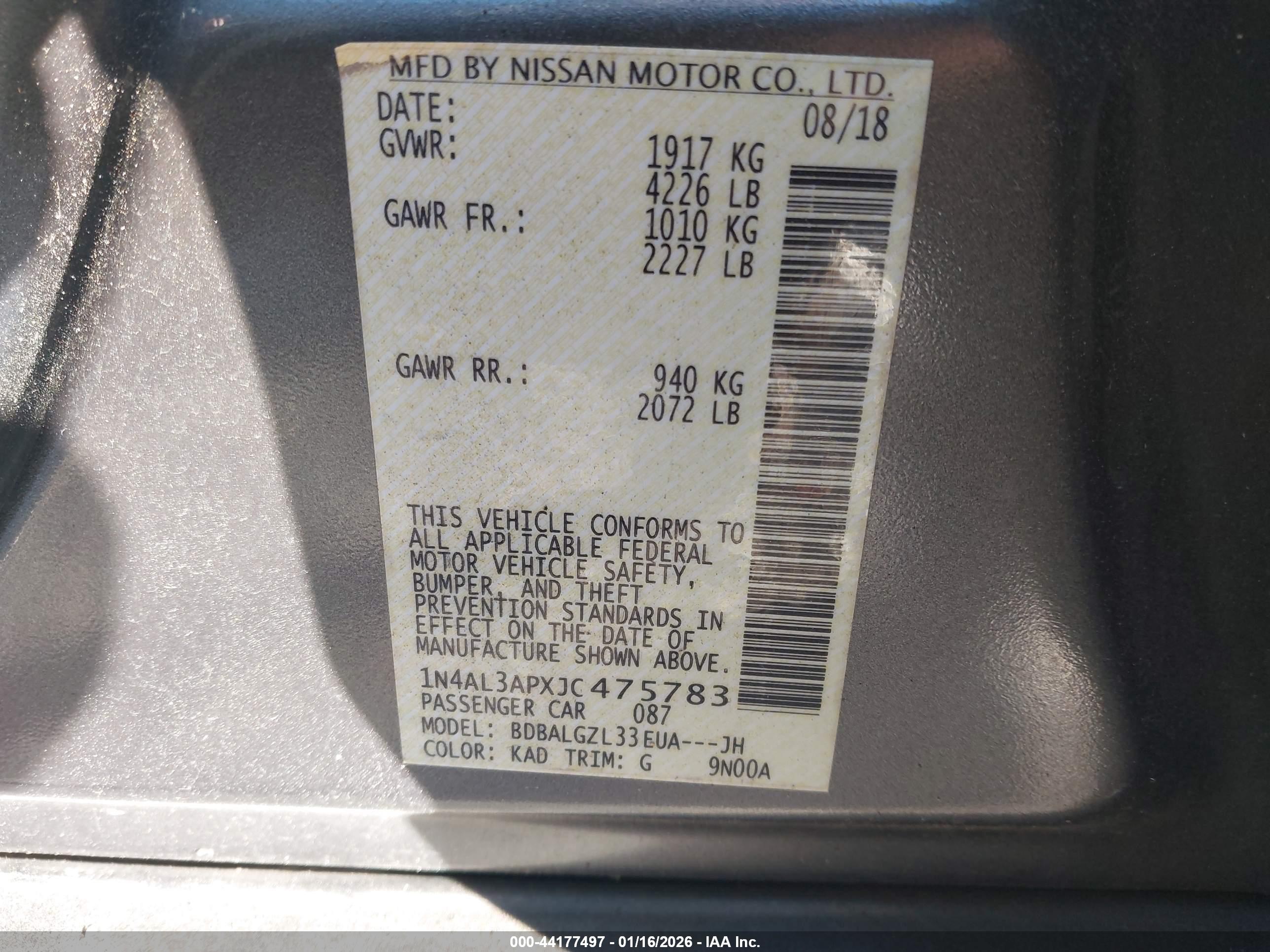 NISSAN ALTIMA image 9