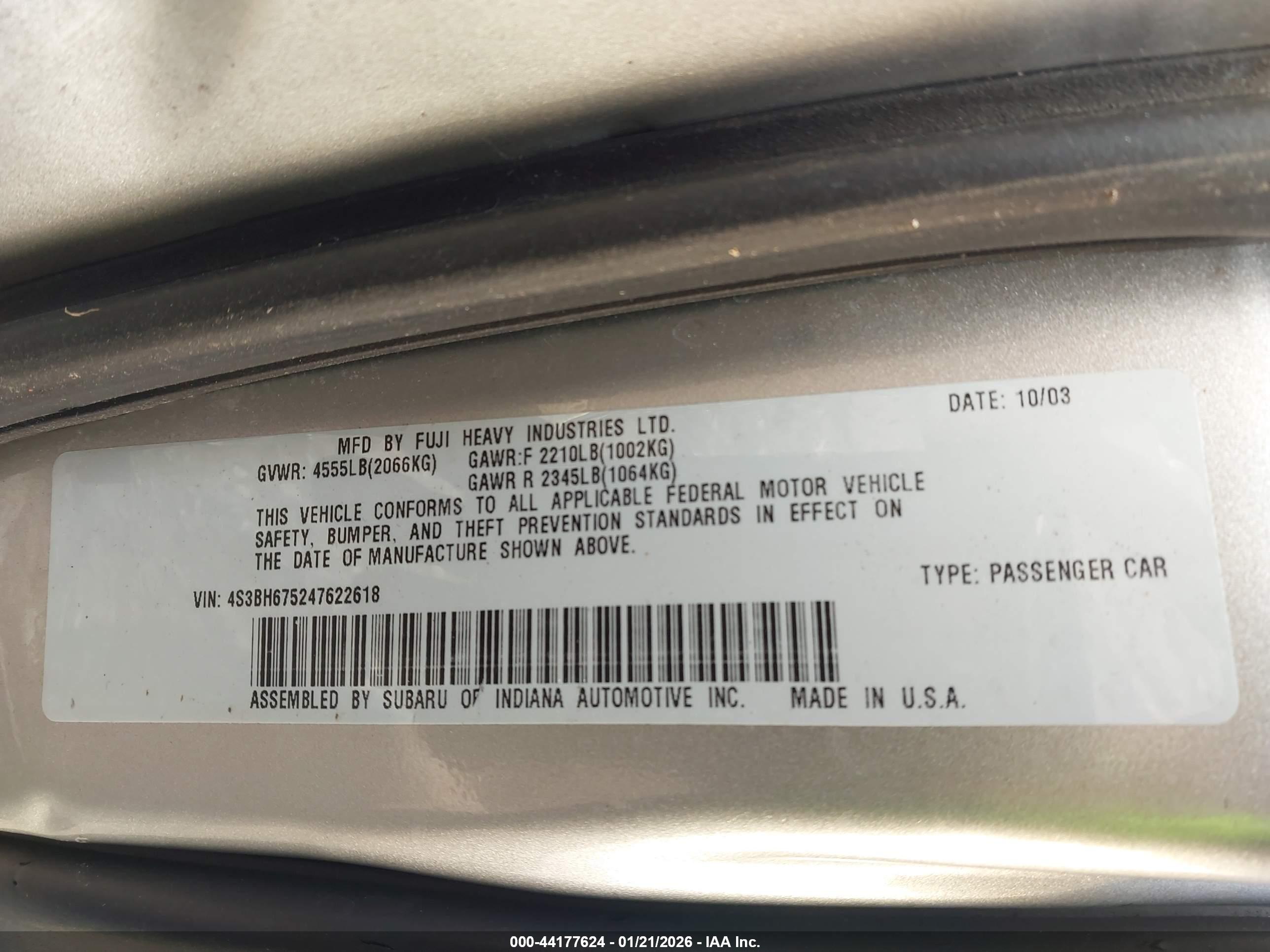 SUBARU OUTBACK image 9