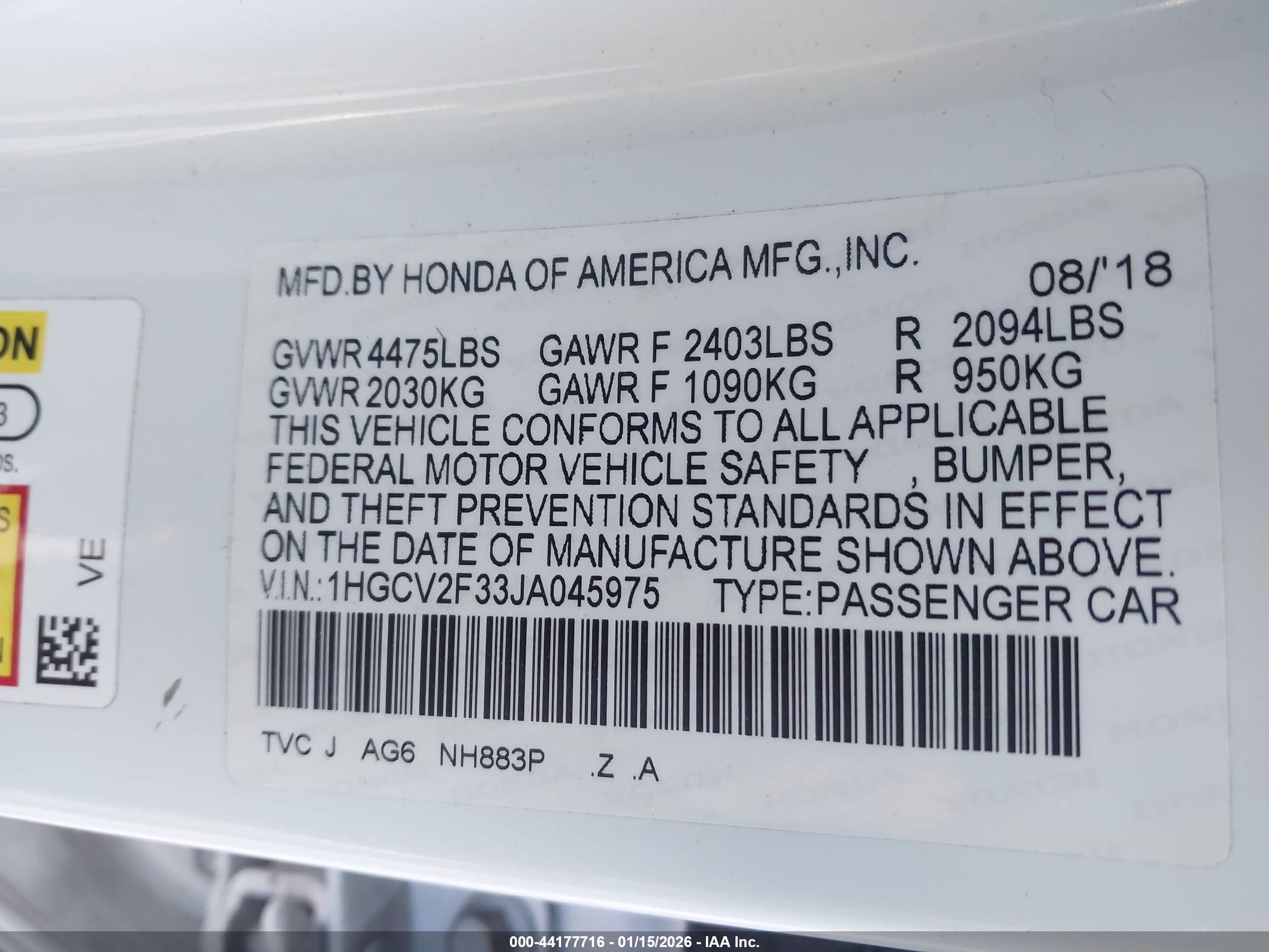 HONDA ACCORD image 9