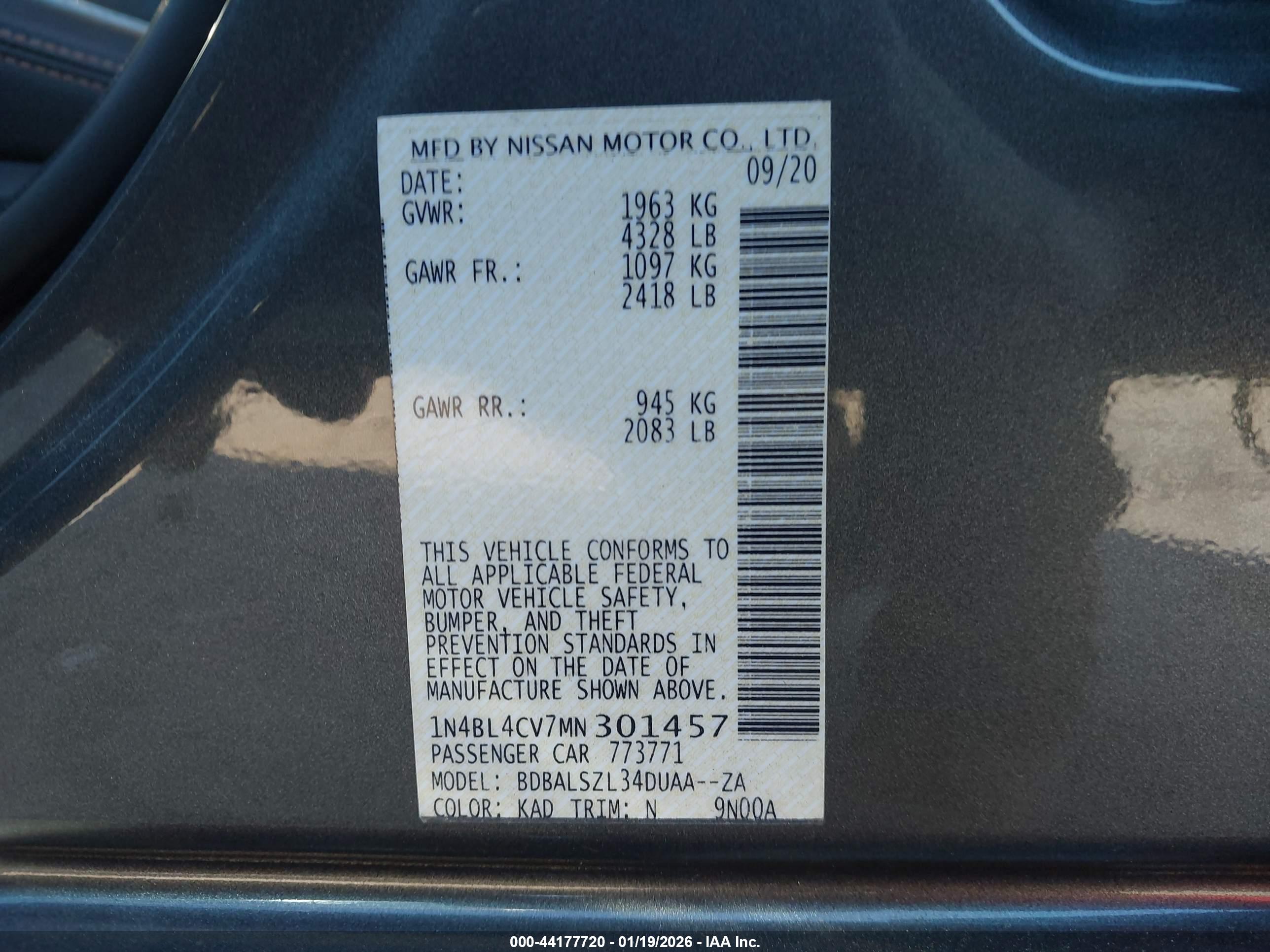 NISSAN ALTIMA image 9