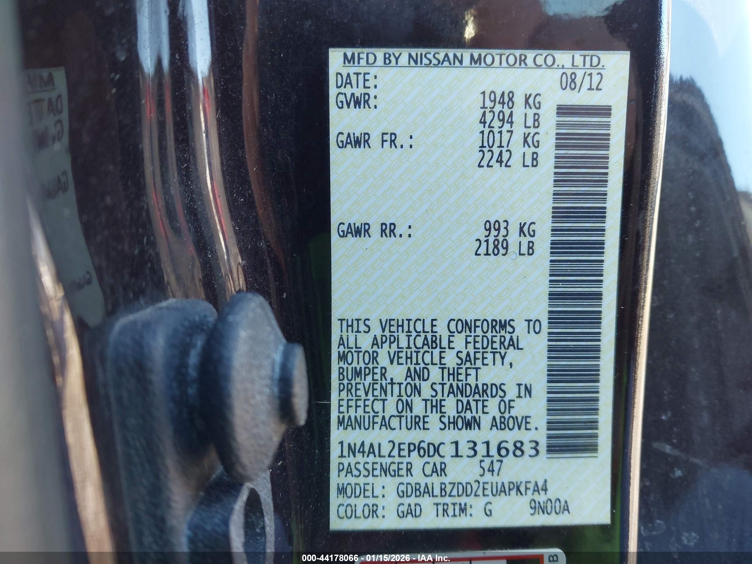 NISSAN ALTIMA image 9