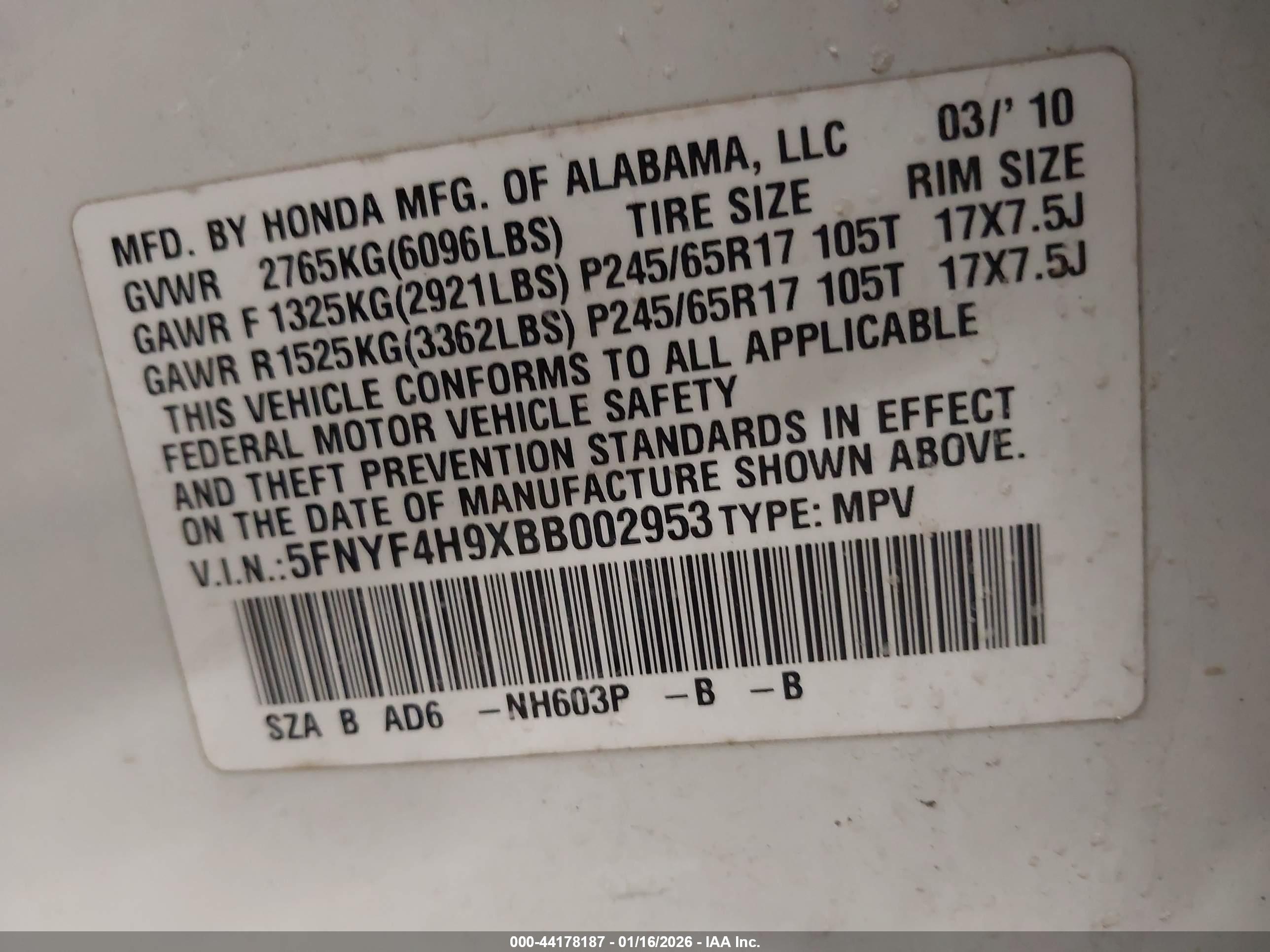 HONDA PILOT image 9