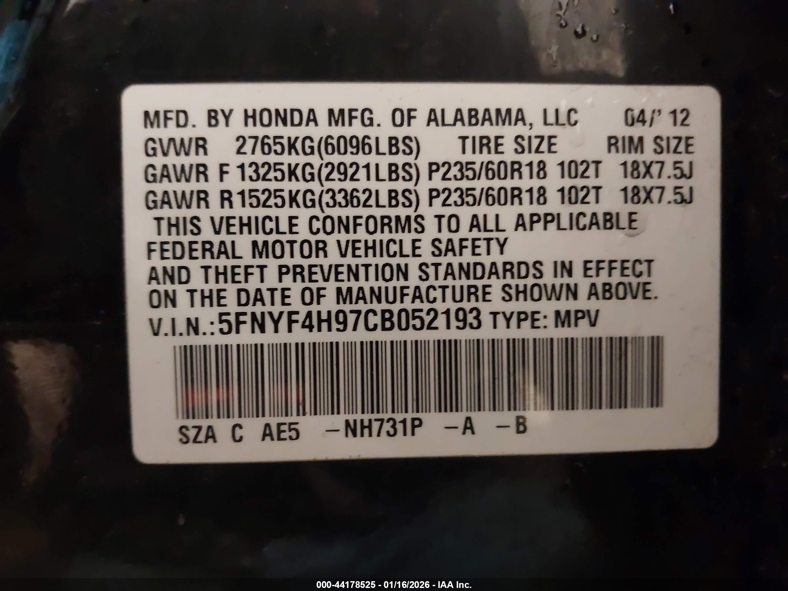 HONDA PILOT image 9