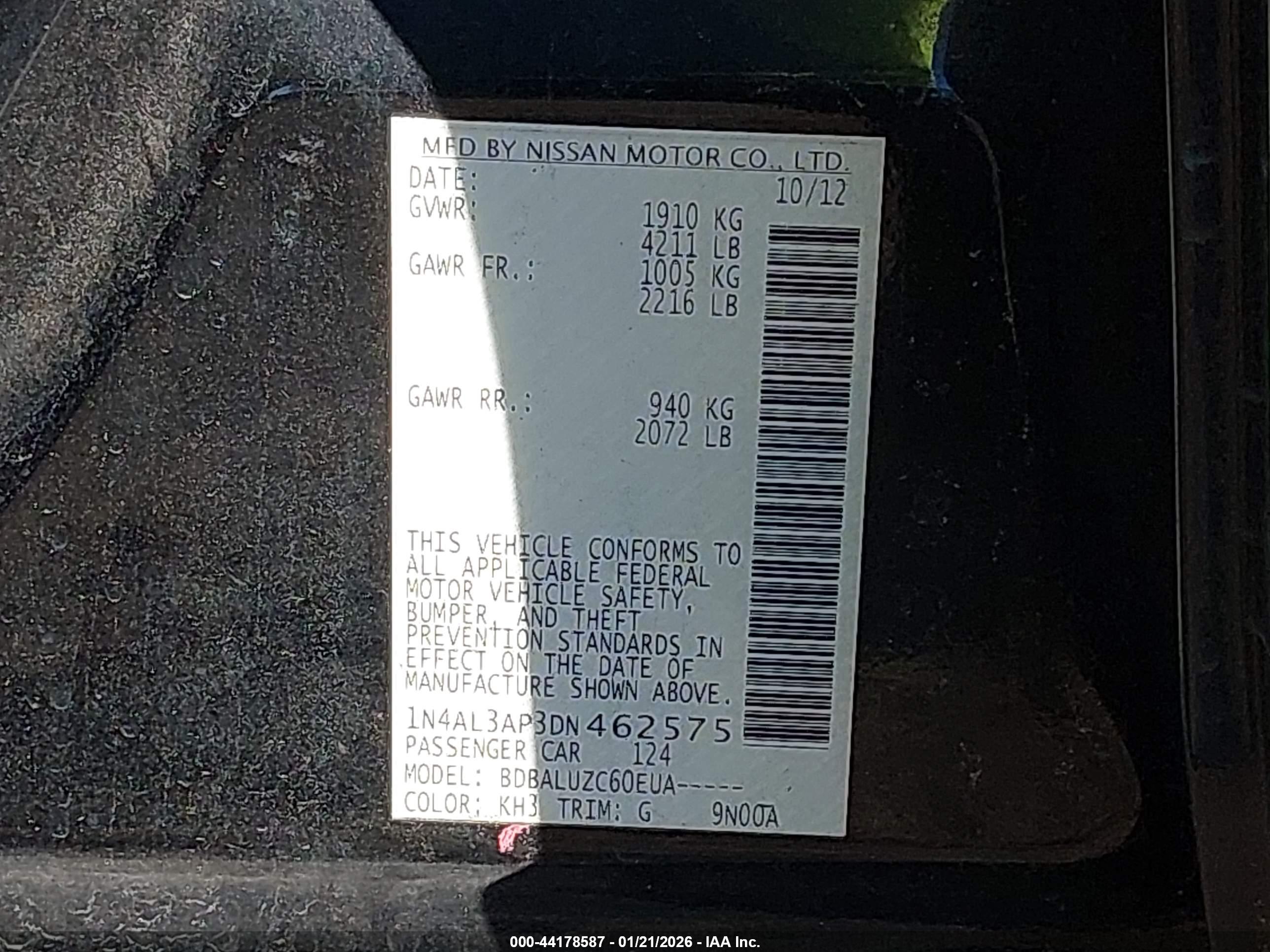 NISSAN ALTIMA image 9