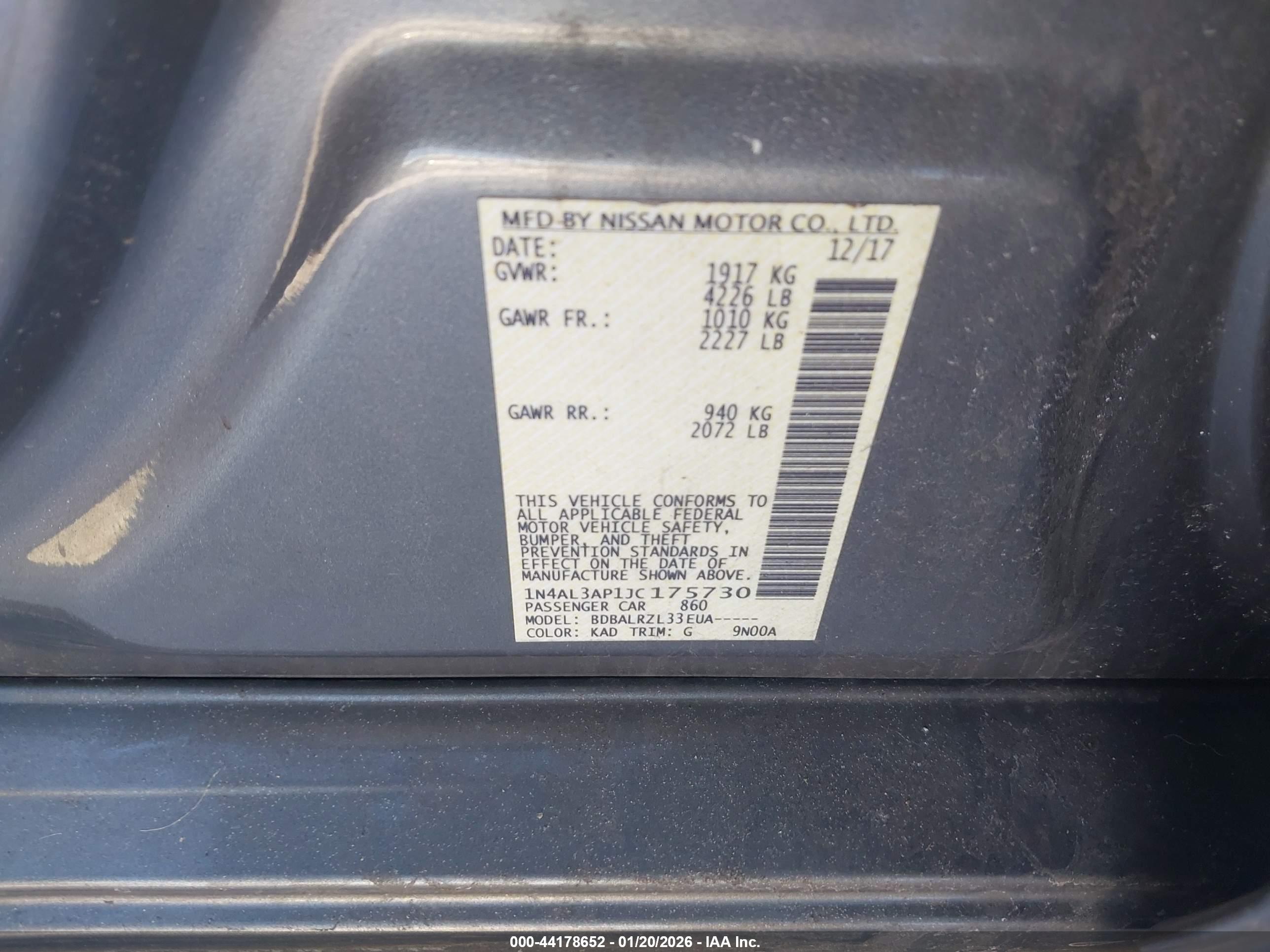 NISSAN ALTIMA image 9