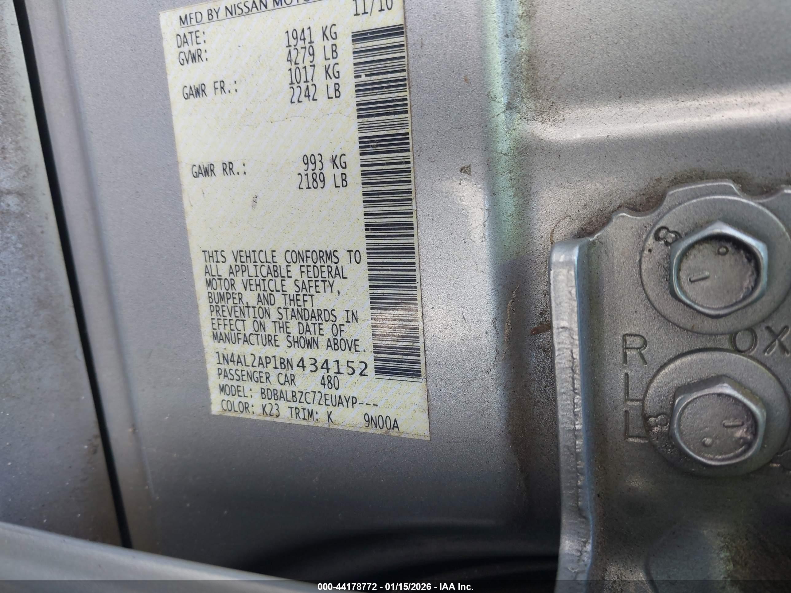 NISSAN ALTIMA image 9