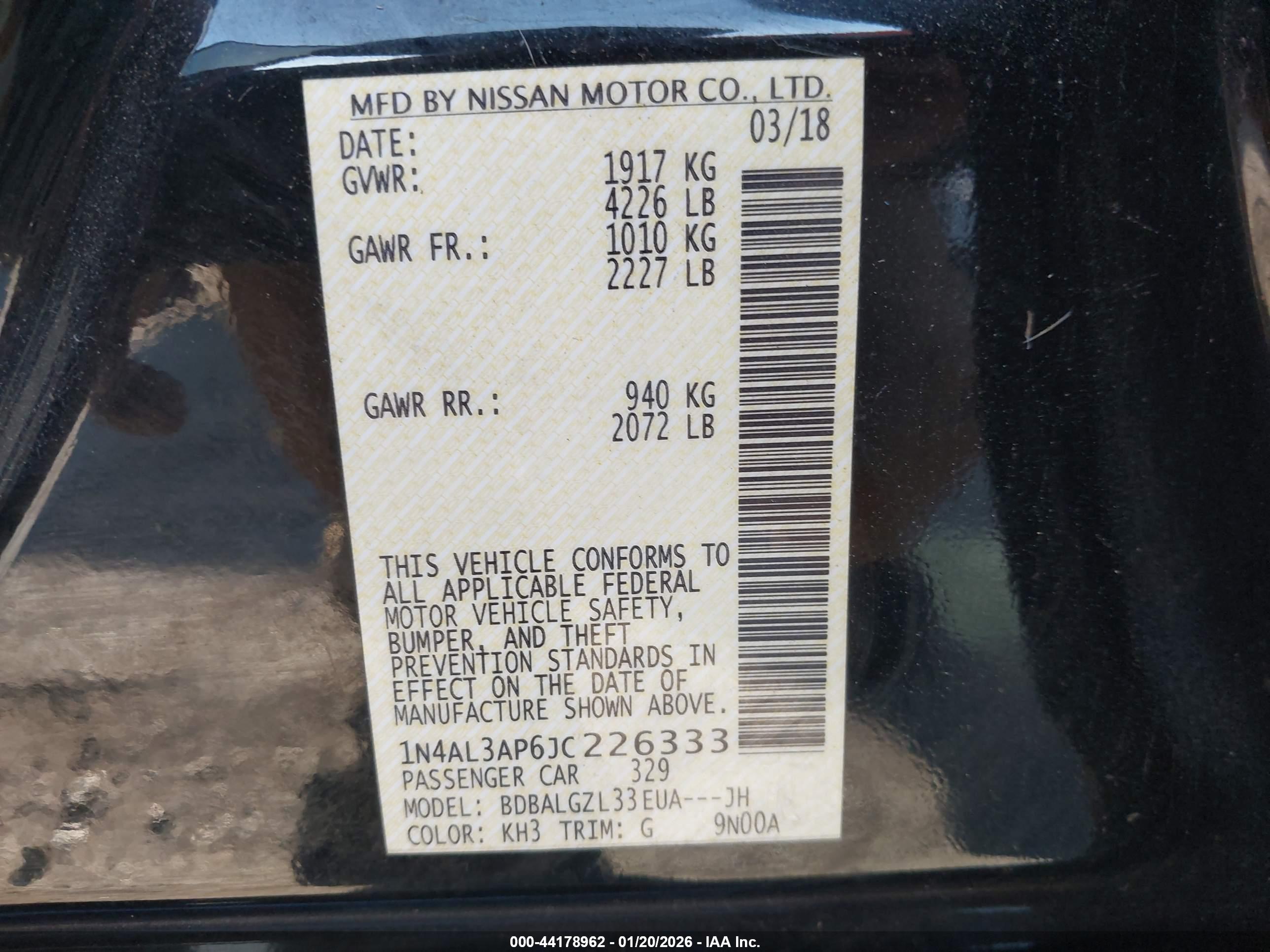 NISSAN ALTIMA image 9