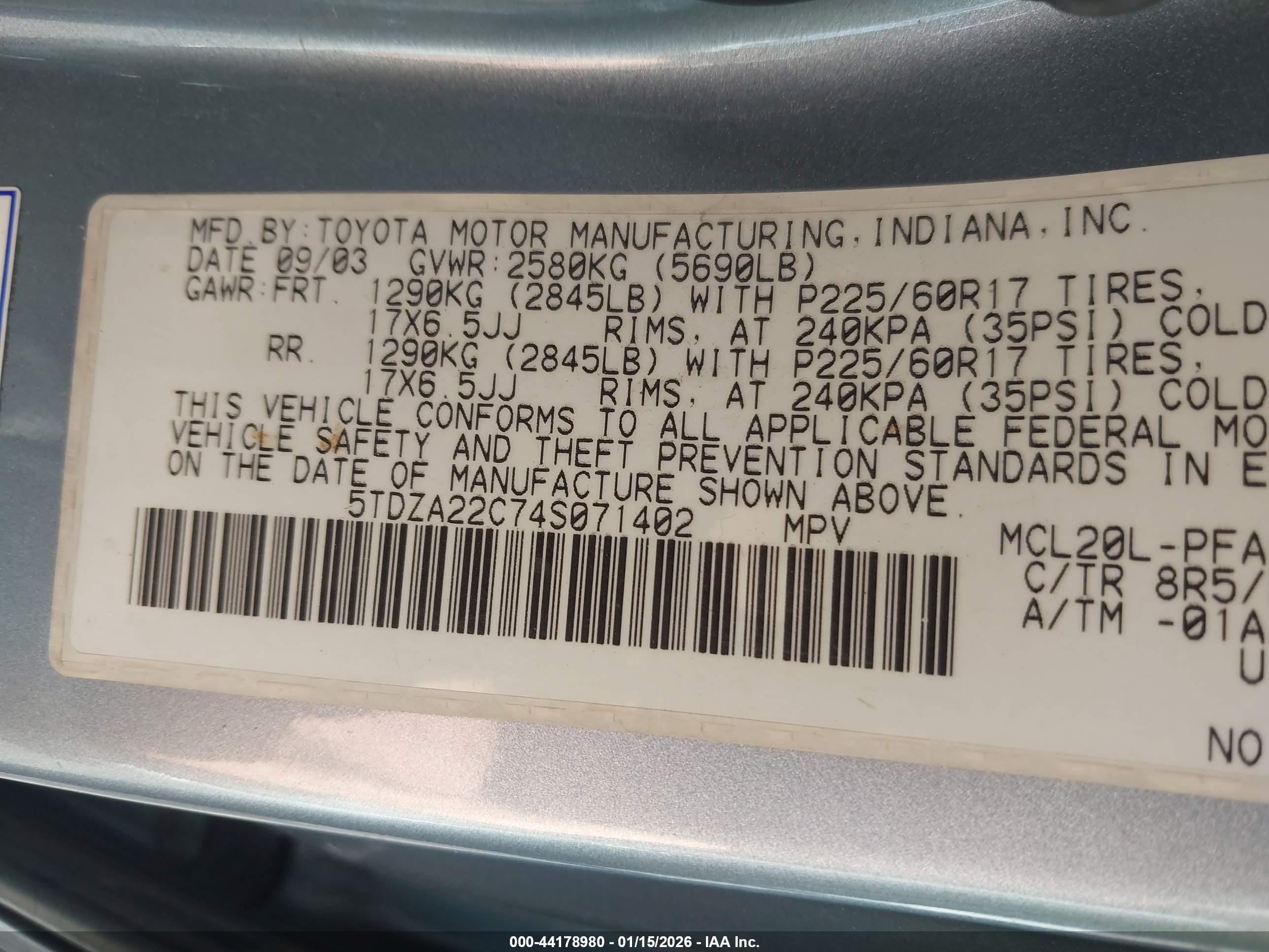 TOYOTA SIENNA image 9
