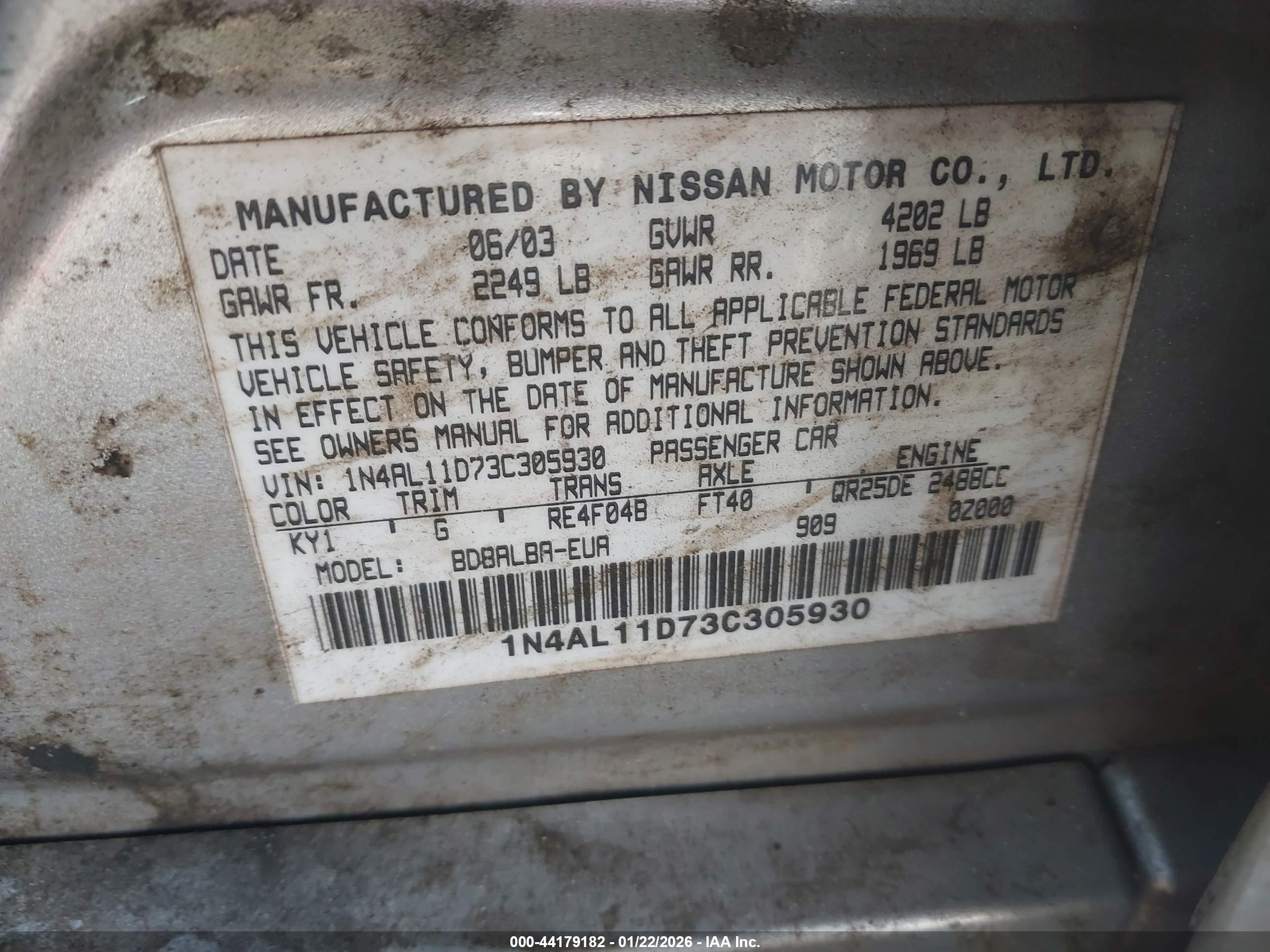 NISSAN ALTIMA image 9