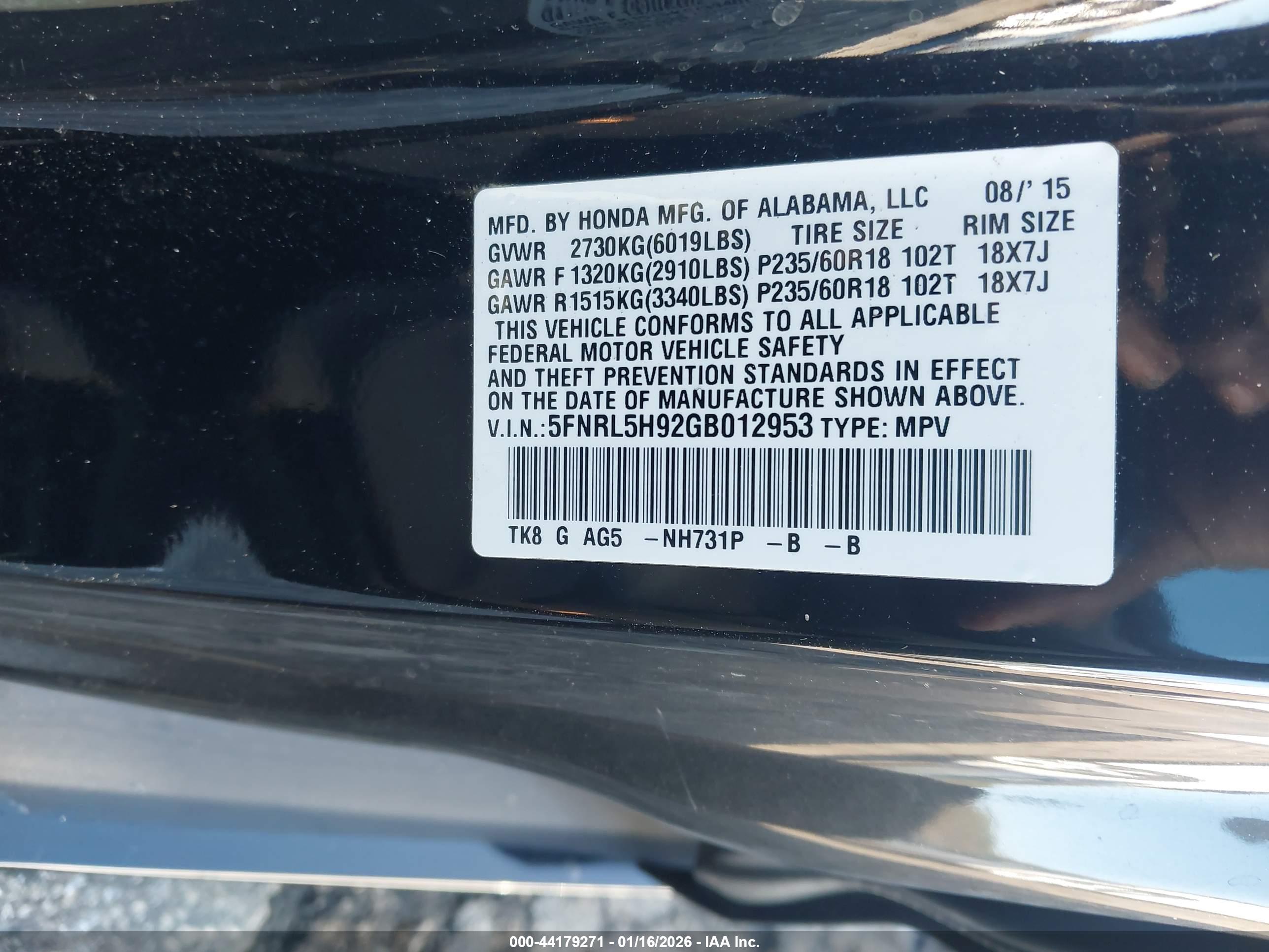 HONDA ODYSSEY image 9
