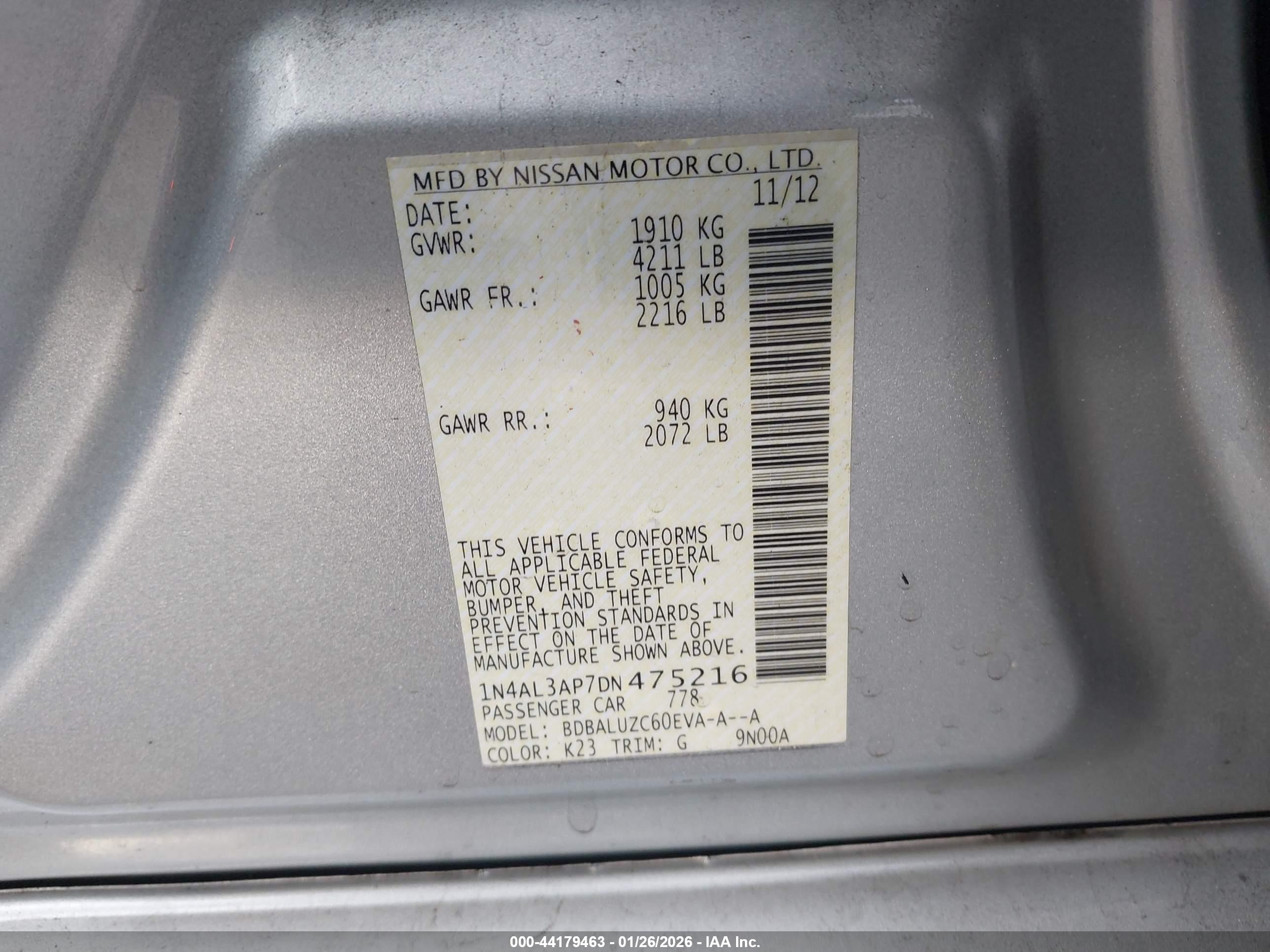NISSAN ALTIMA image 9