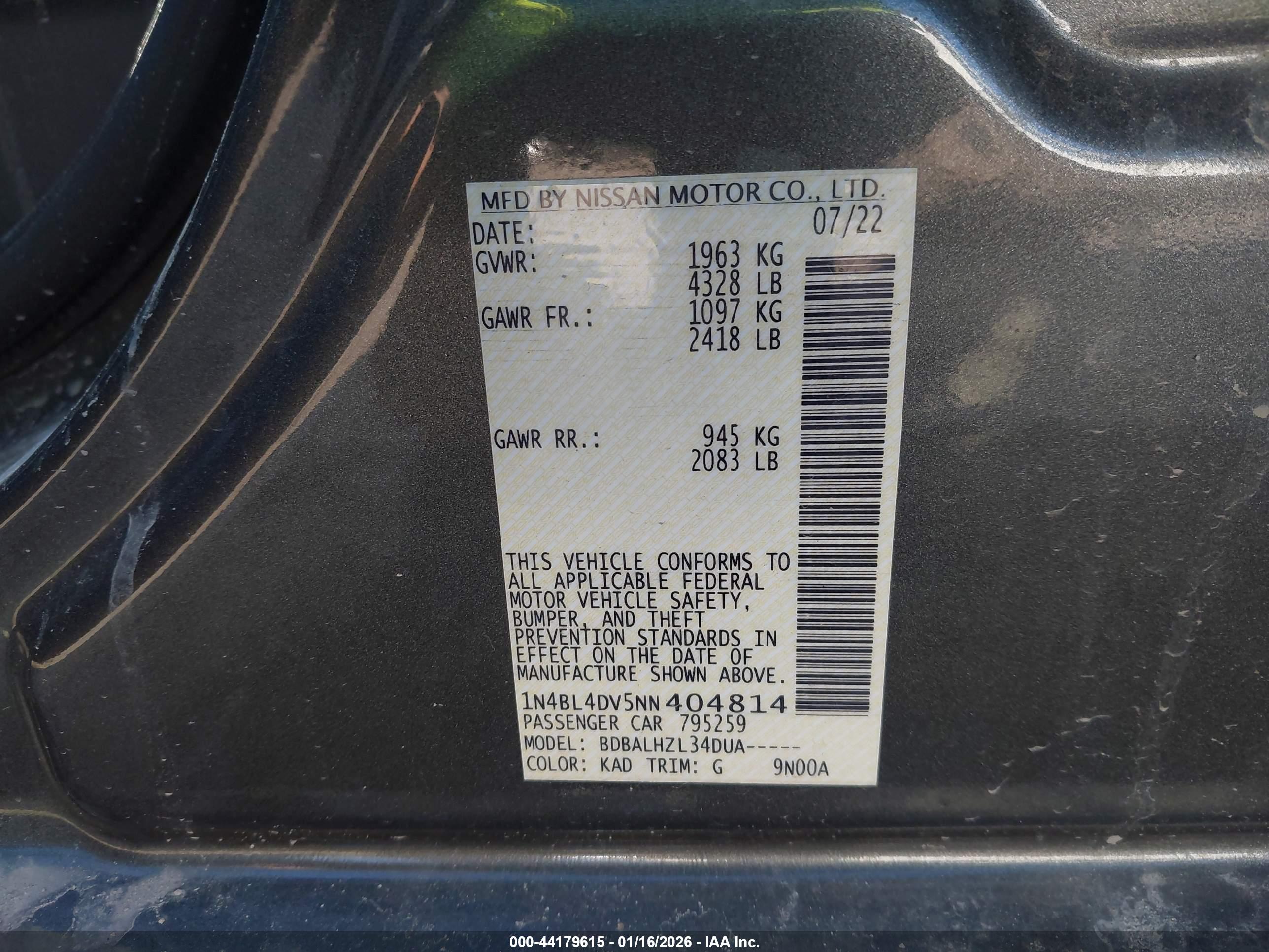 NISSAN ALTIMA image 9
