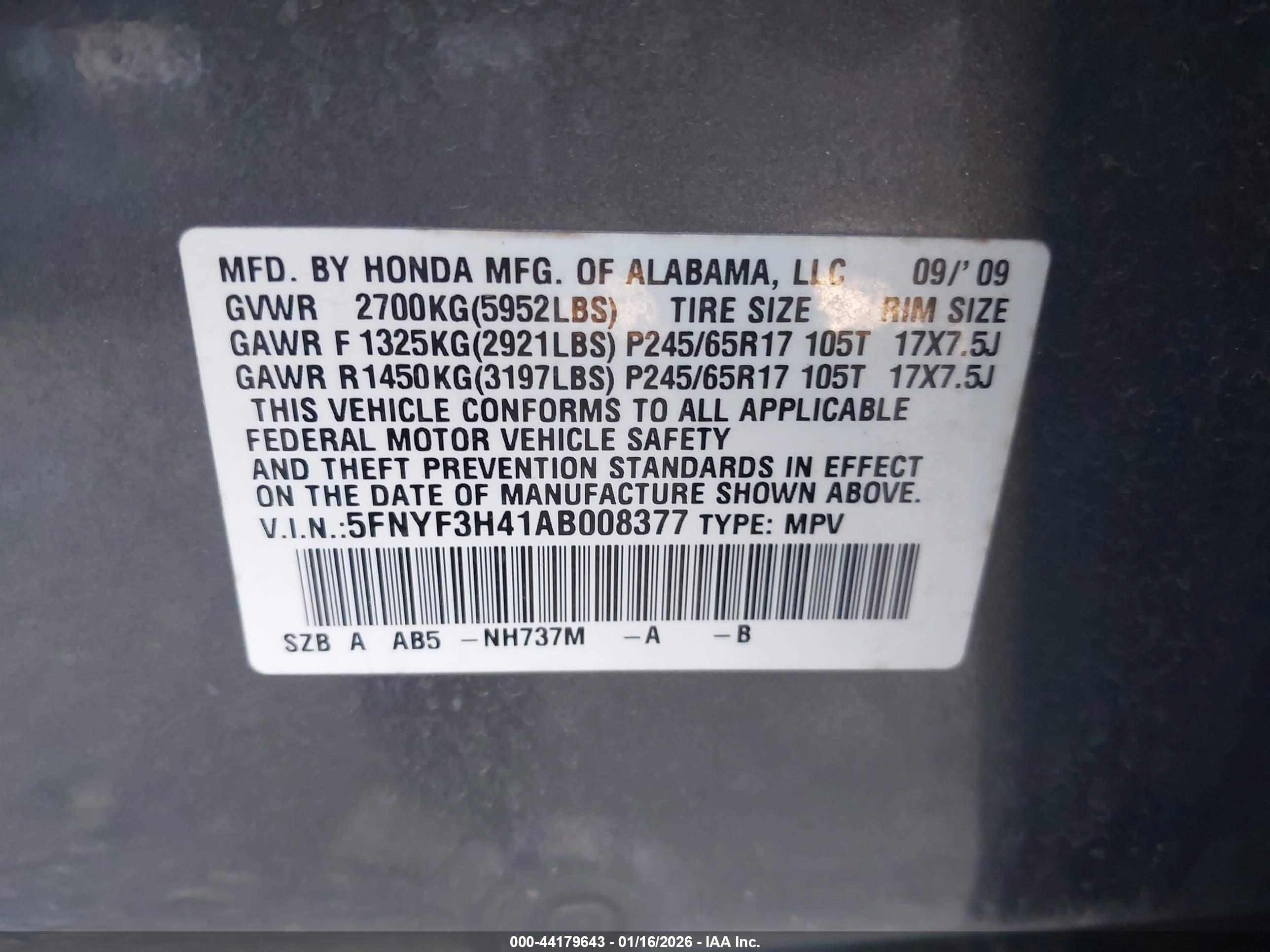 HONDA PILOT image 9