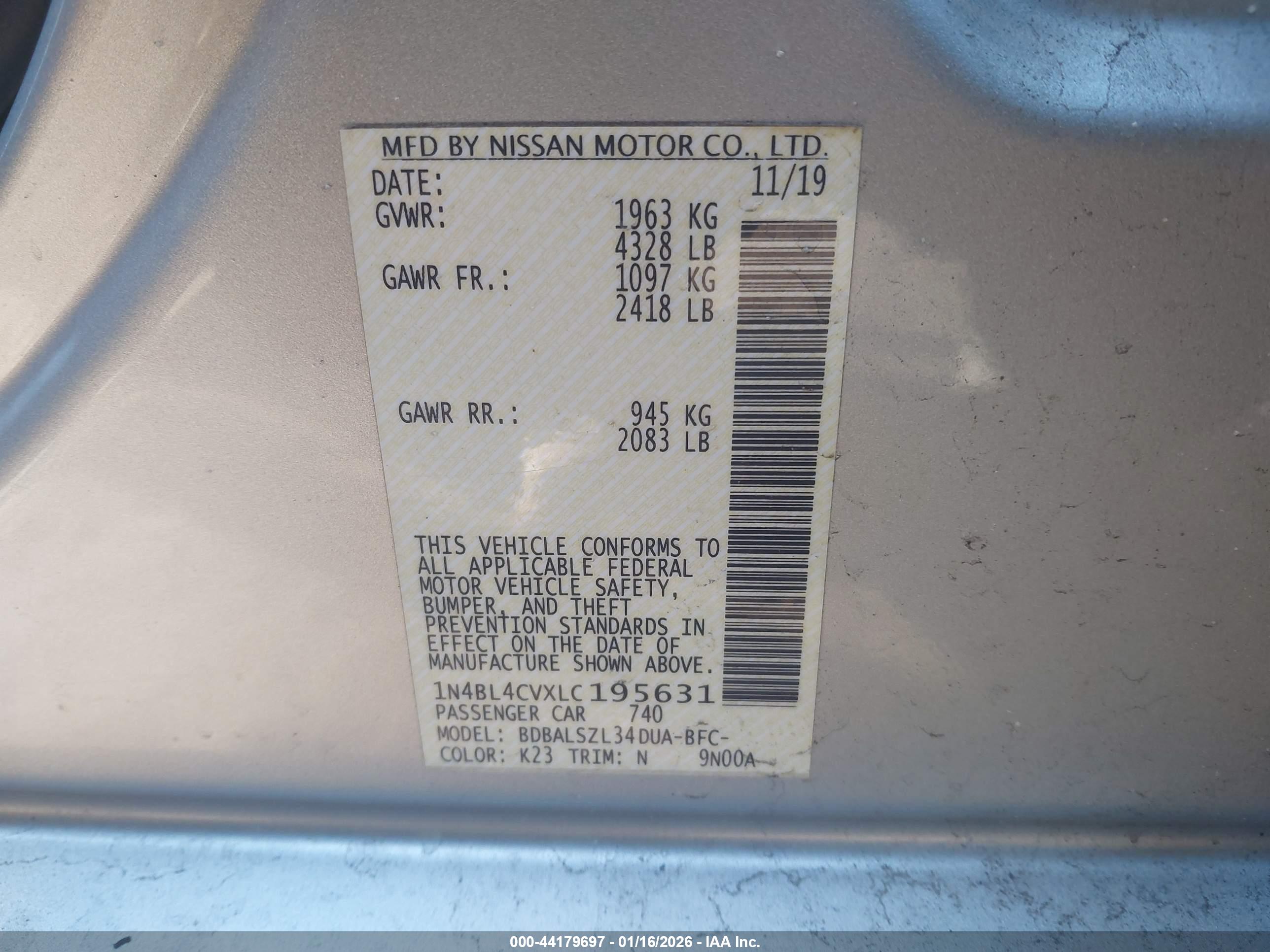 NISSAN ALTIMA image 9