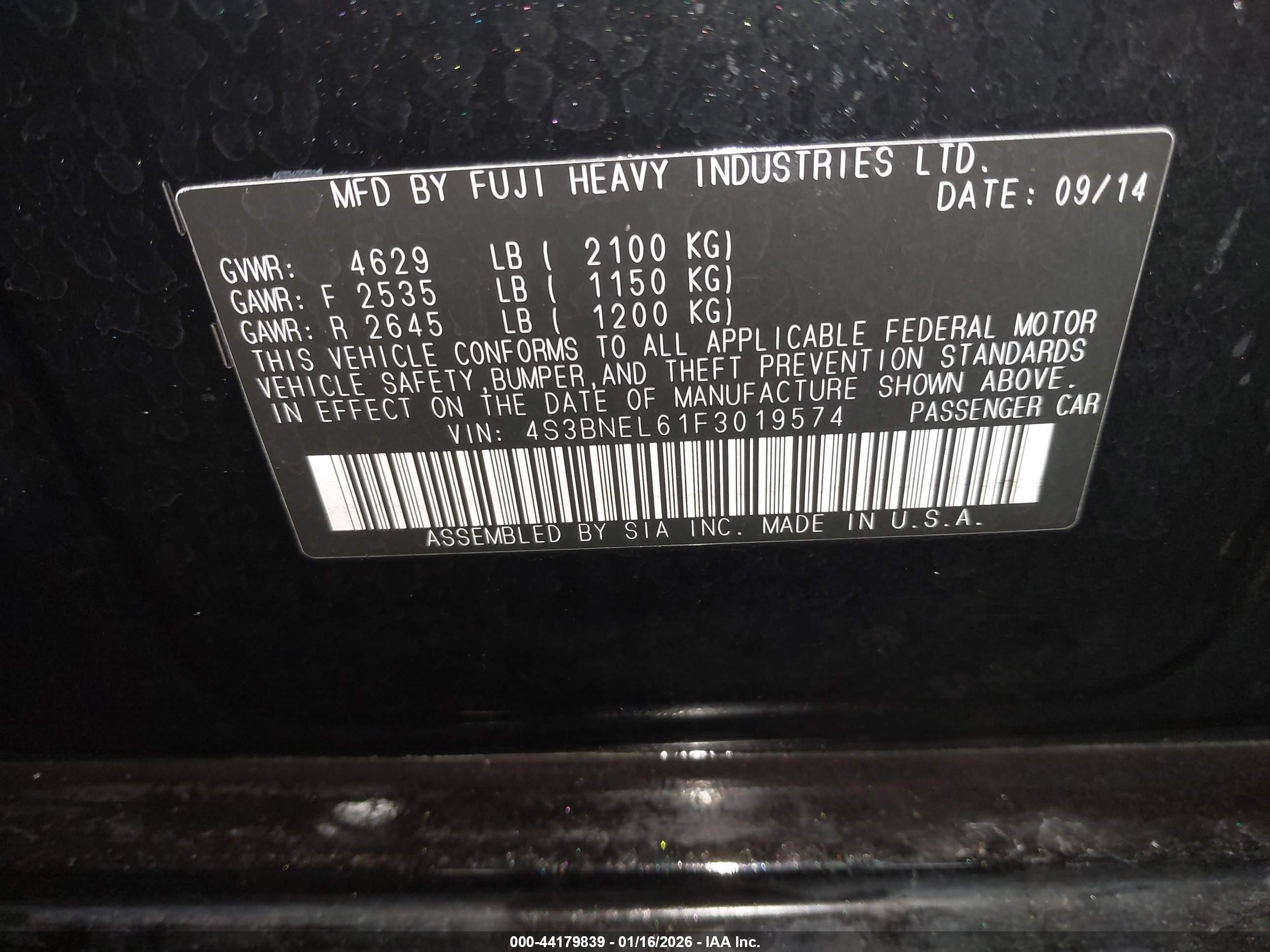 SUBARU LEGACY image 9