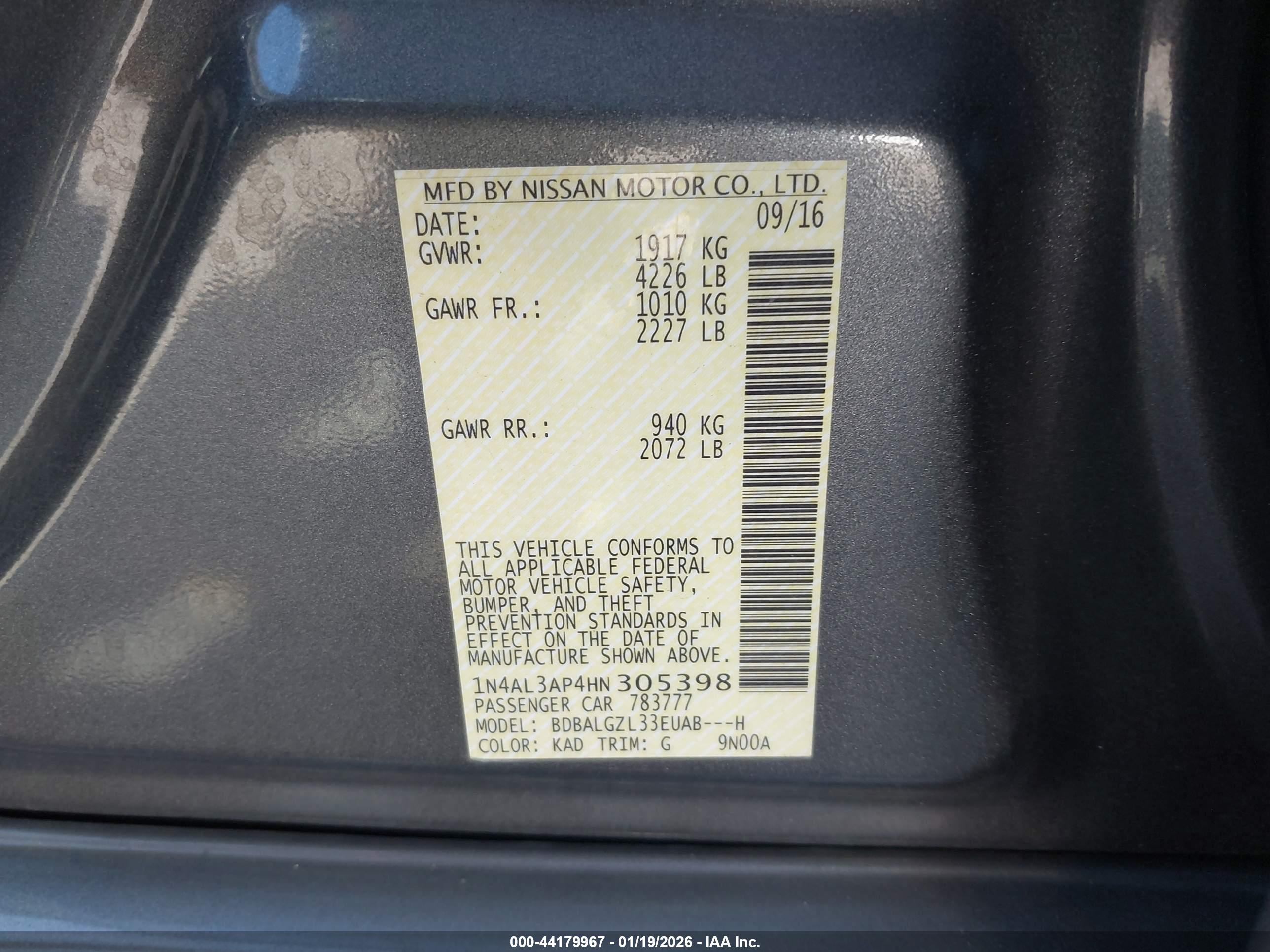 NISSAN ALTIMA image 9