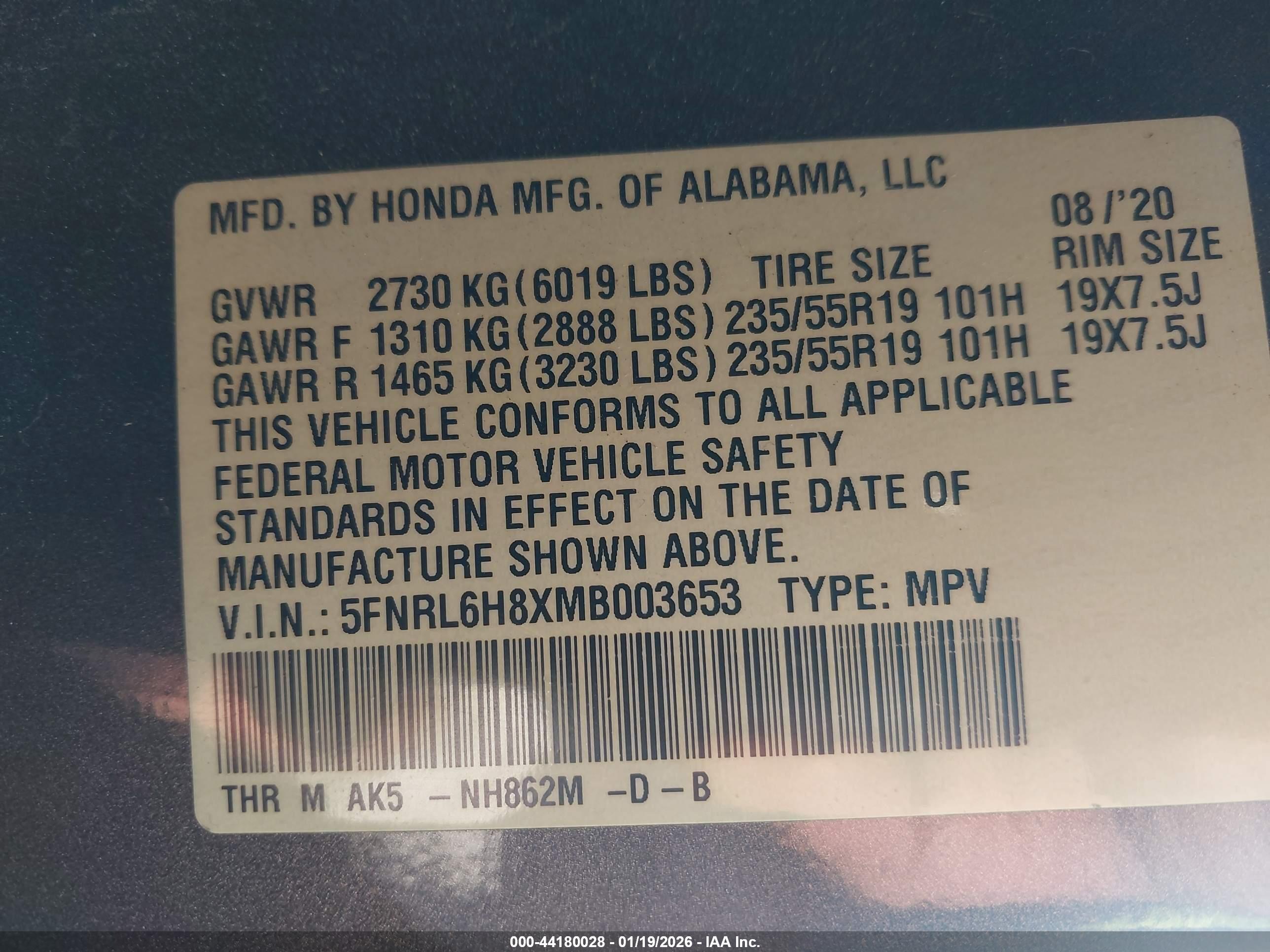 HONDA ODYSSEY image 9