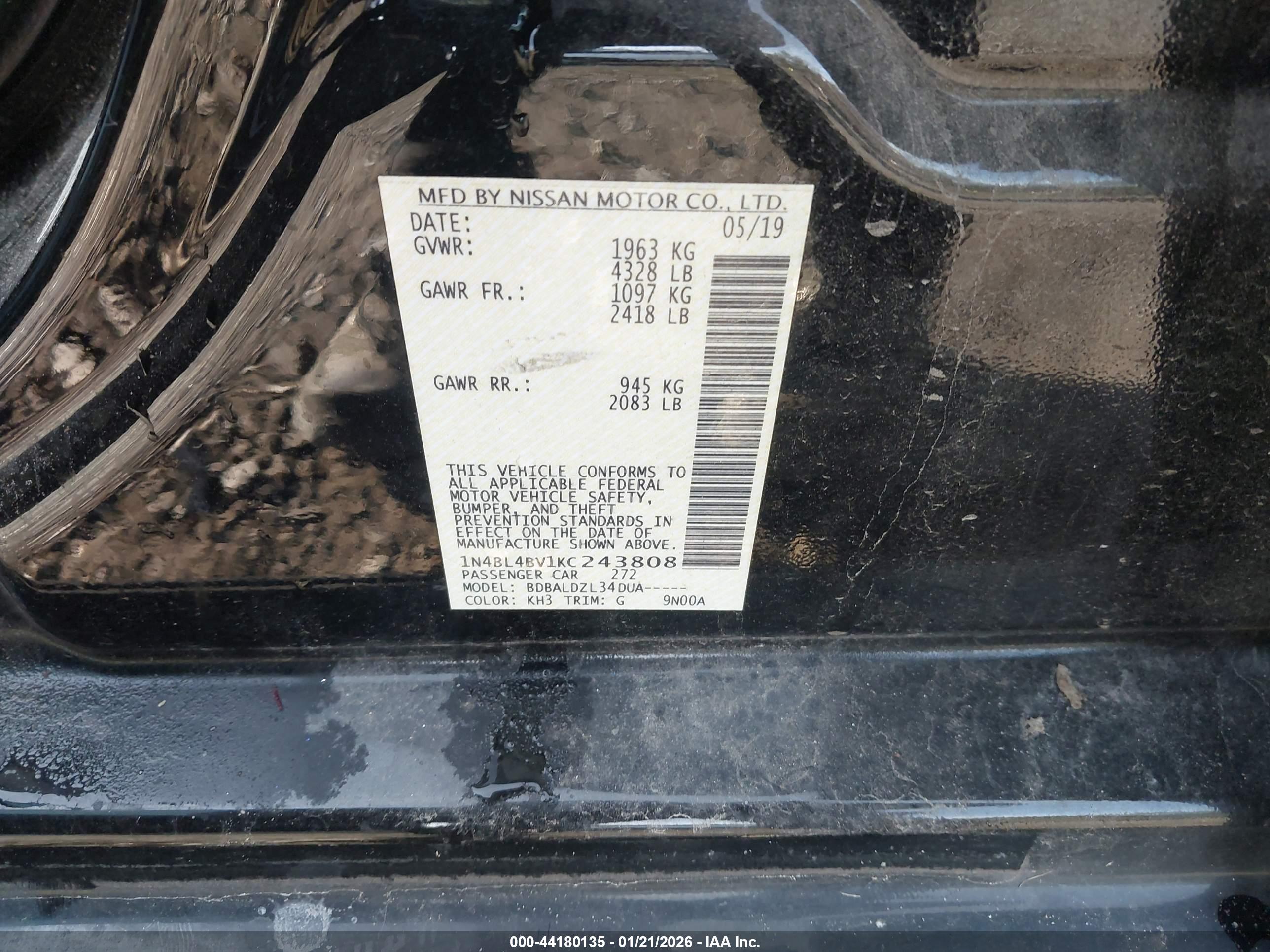 NISSAN ALTIMA image 9