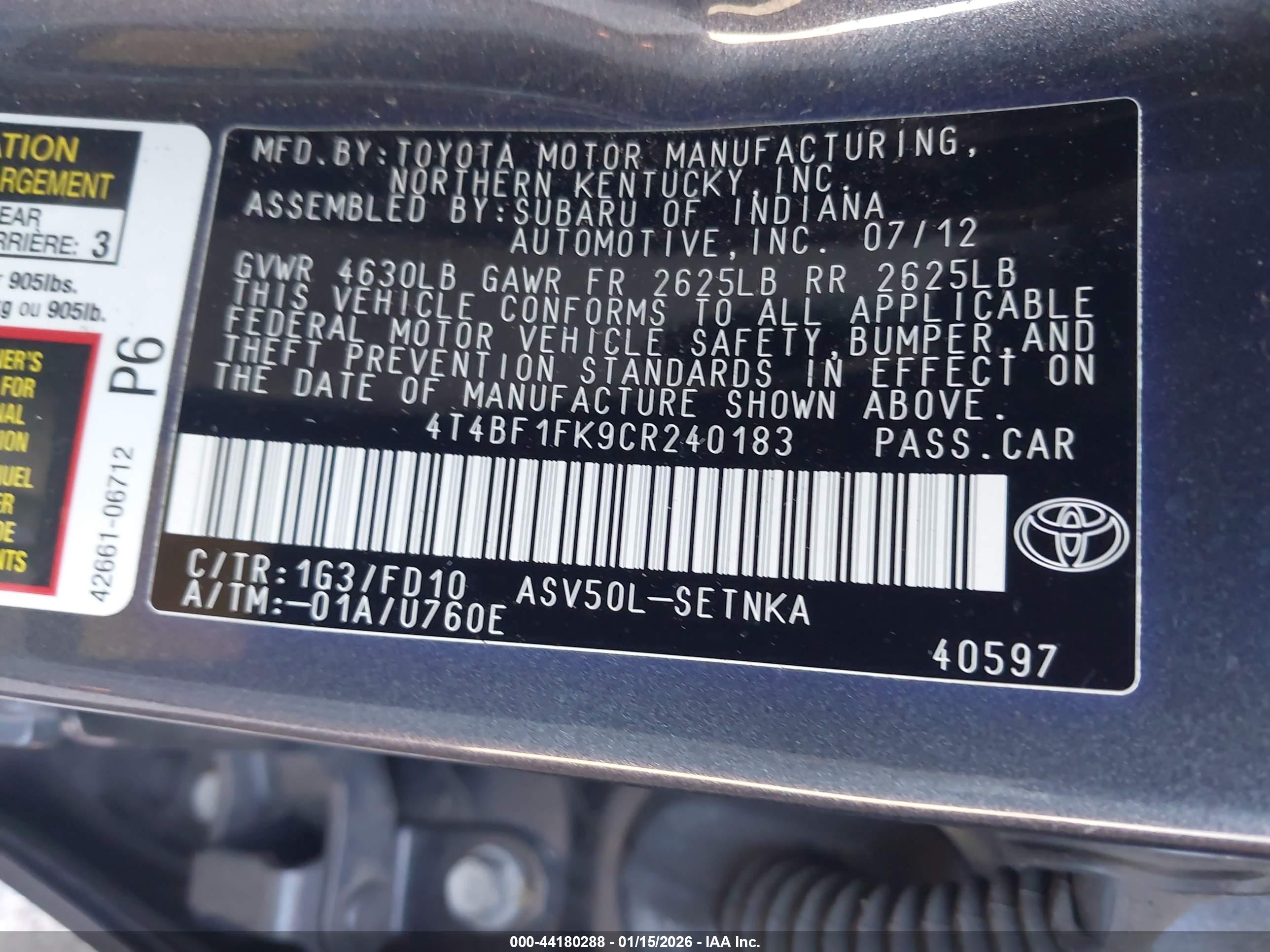 TOYOTA CAMRY image 9