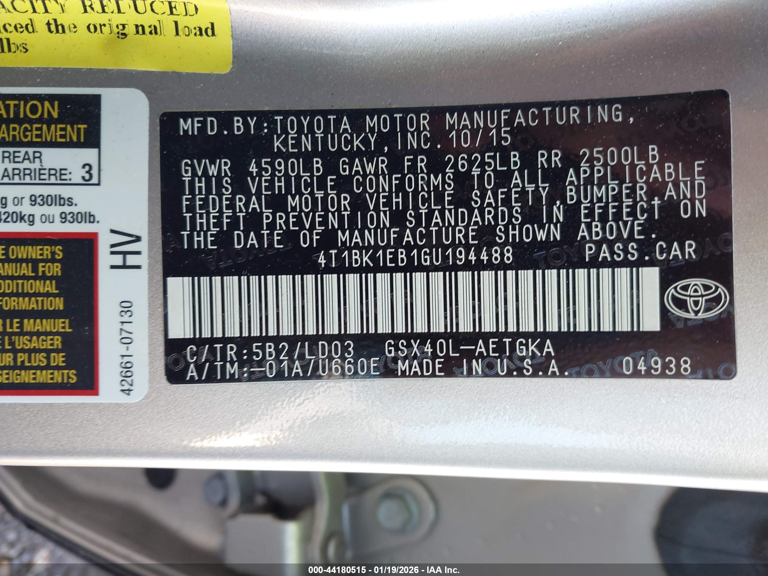 TOYOTA AVALON image 9