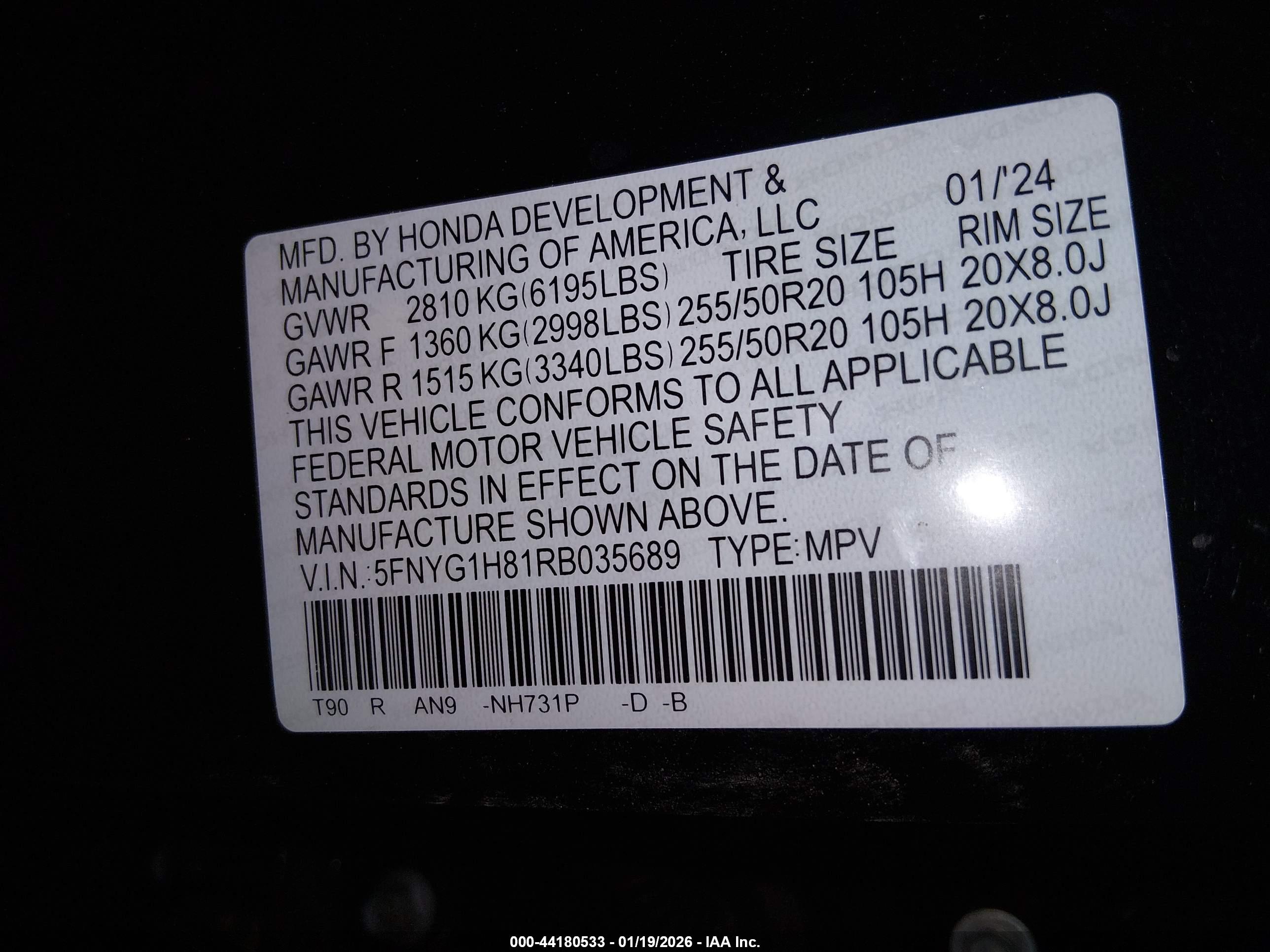 HONDA PILOT image 9