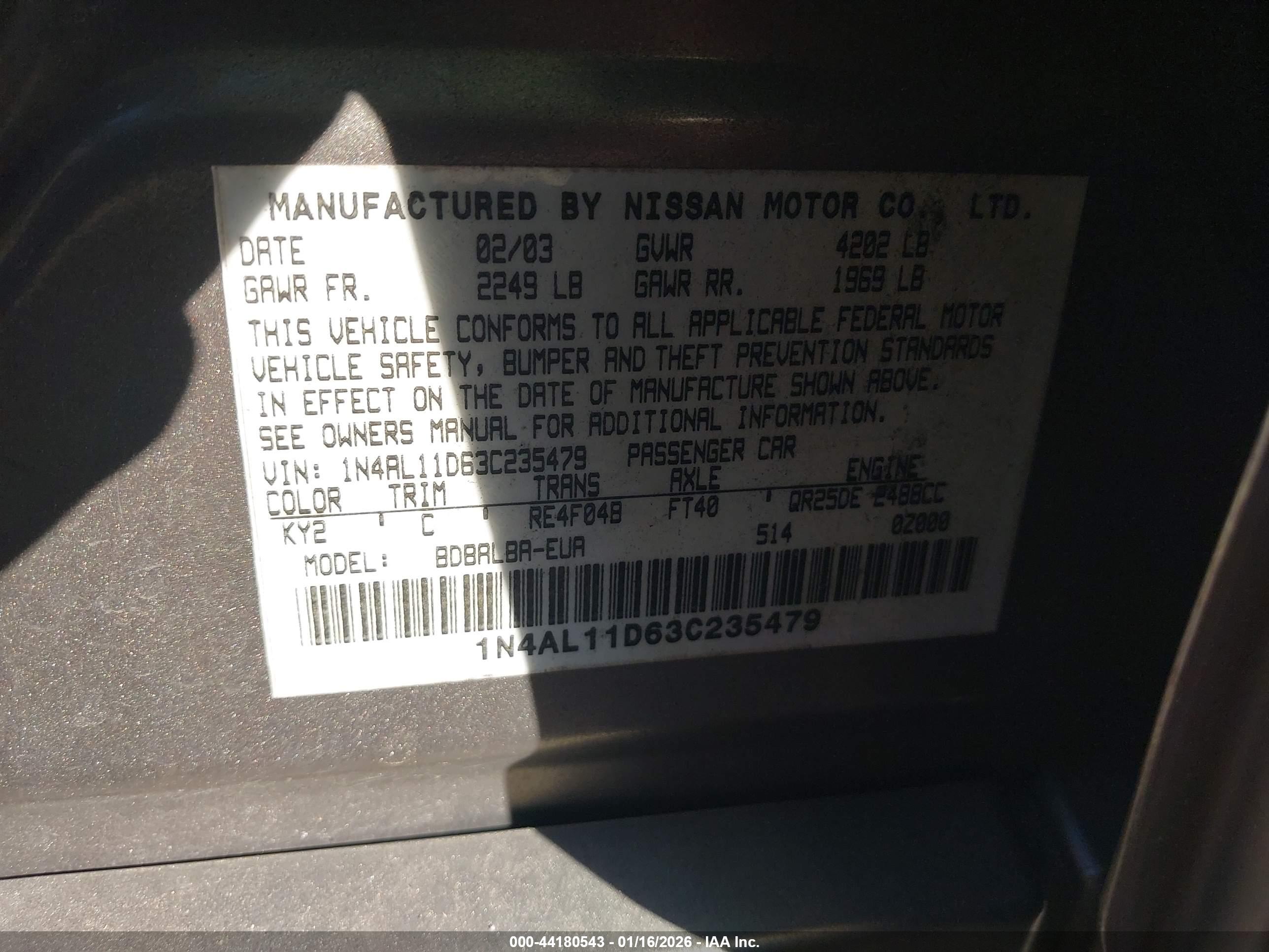 NISSAN ALTIMA image 9
