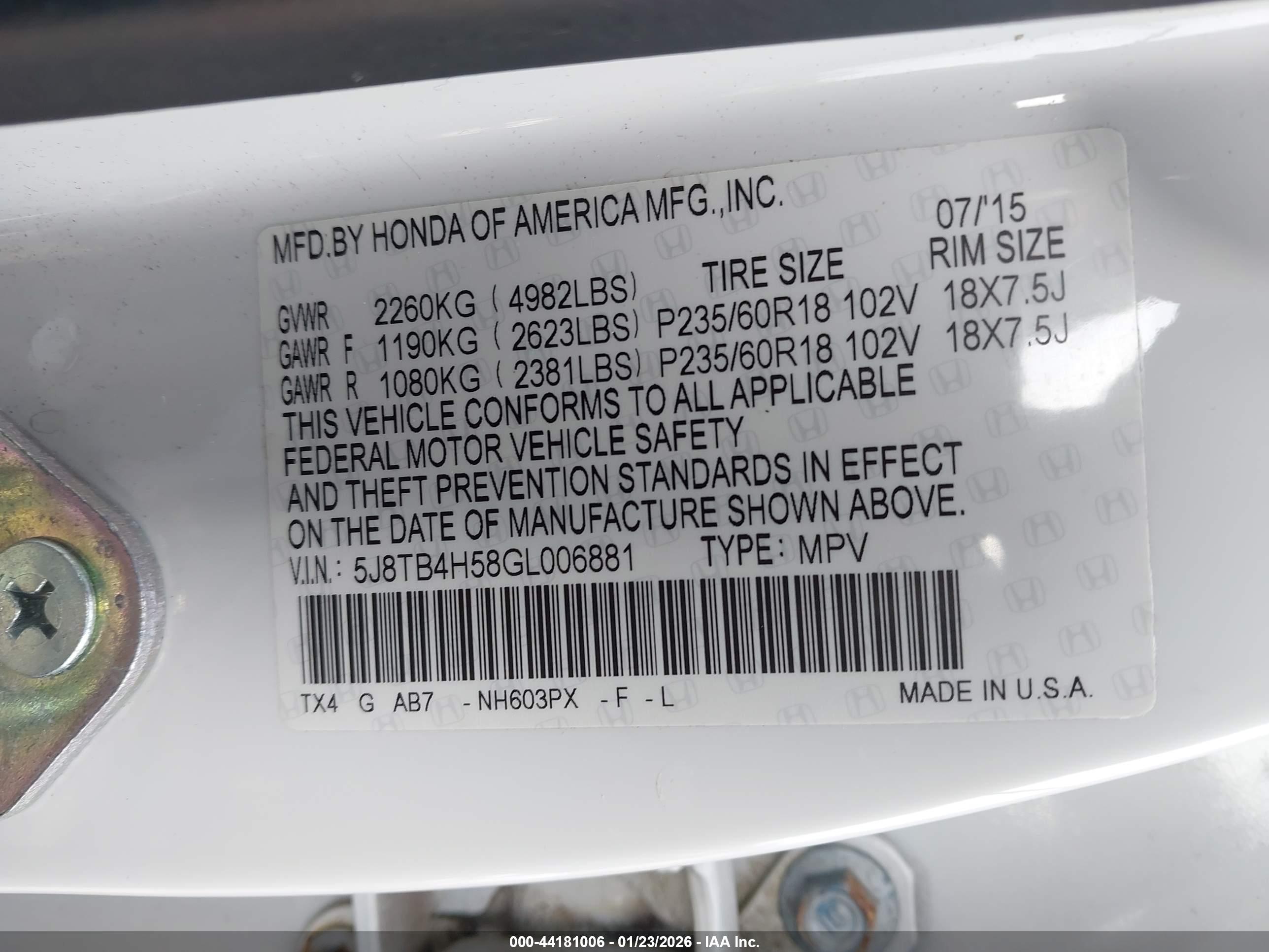 ACURA RDX image 9