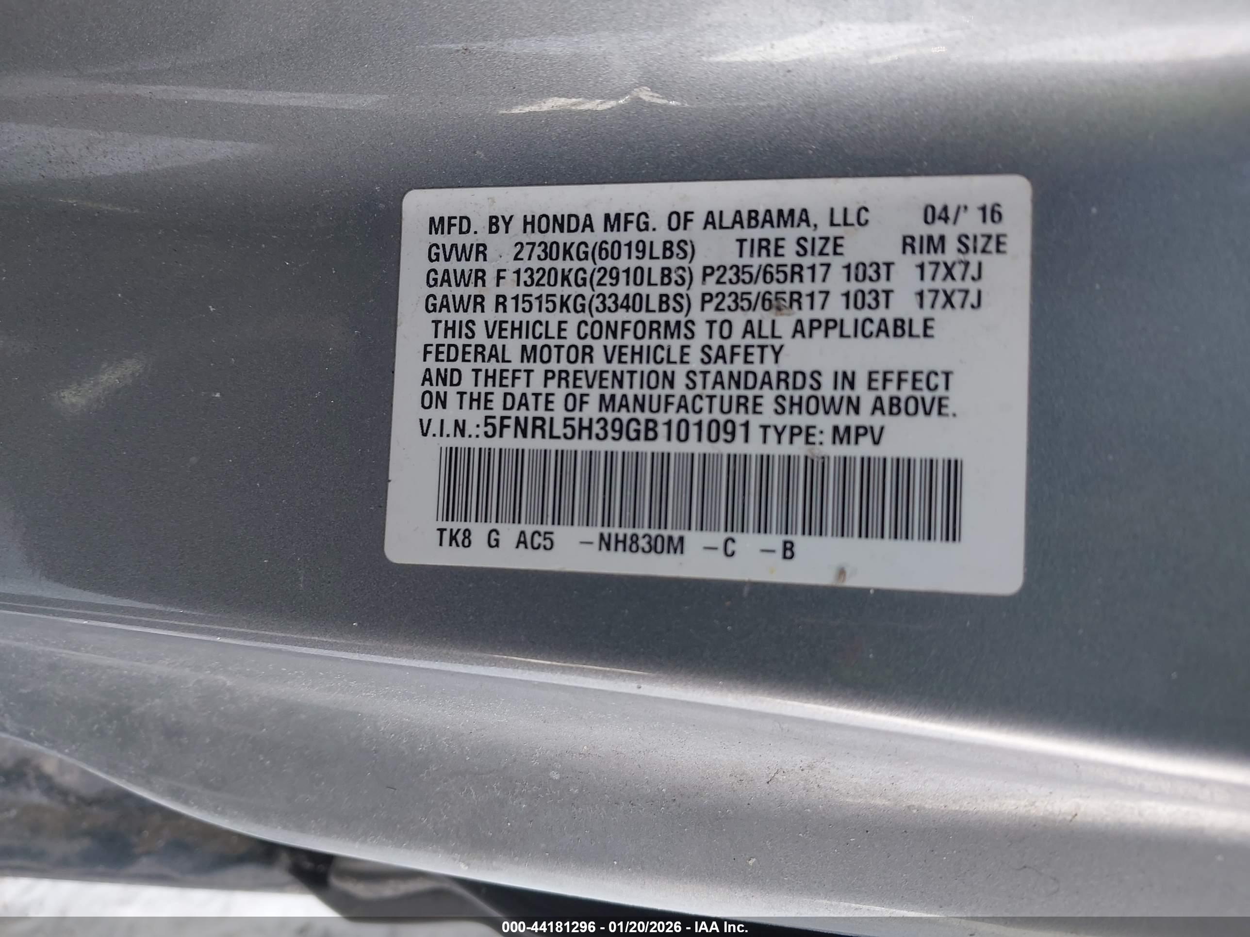 HONDA ODYSSEY image 9