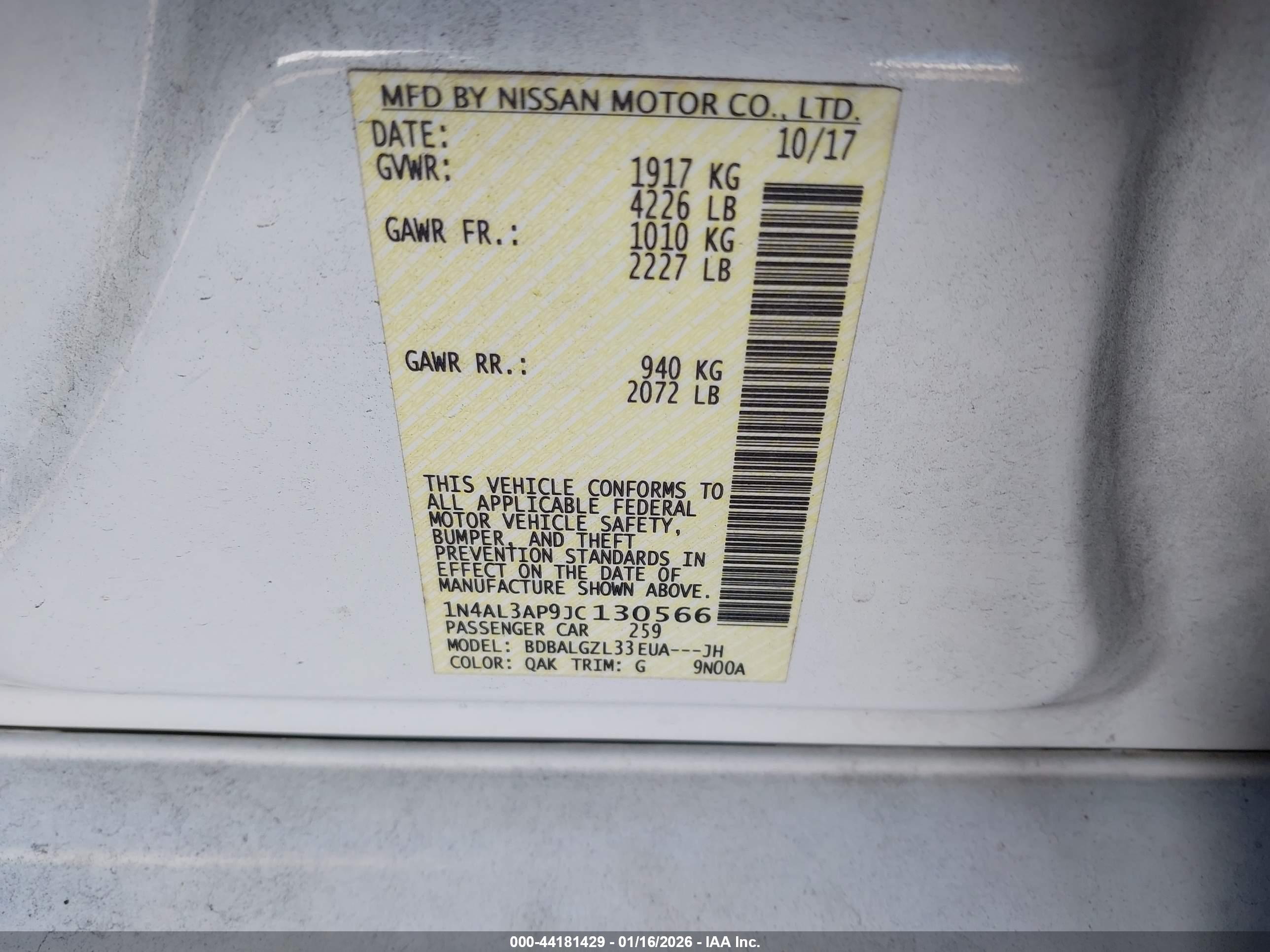NISSAN ALTIMA image 9