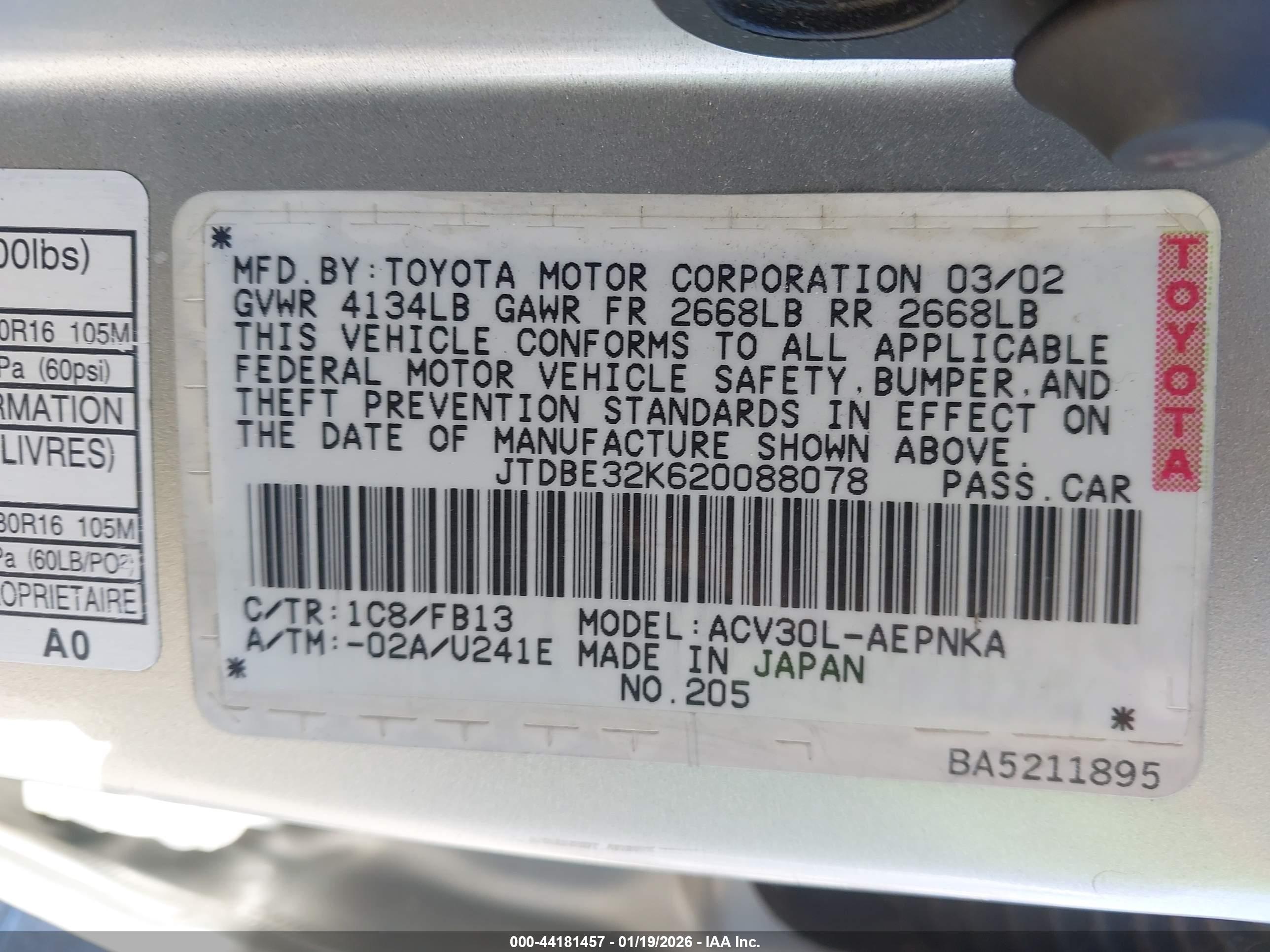 TOYOTA CAMRY image 9