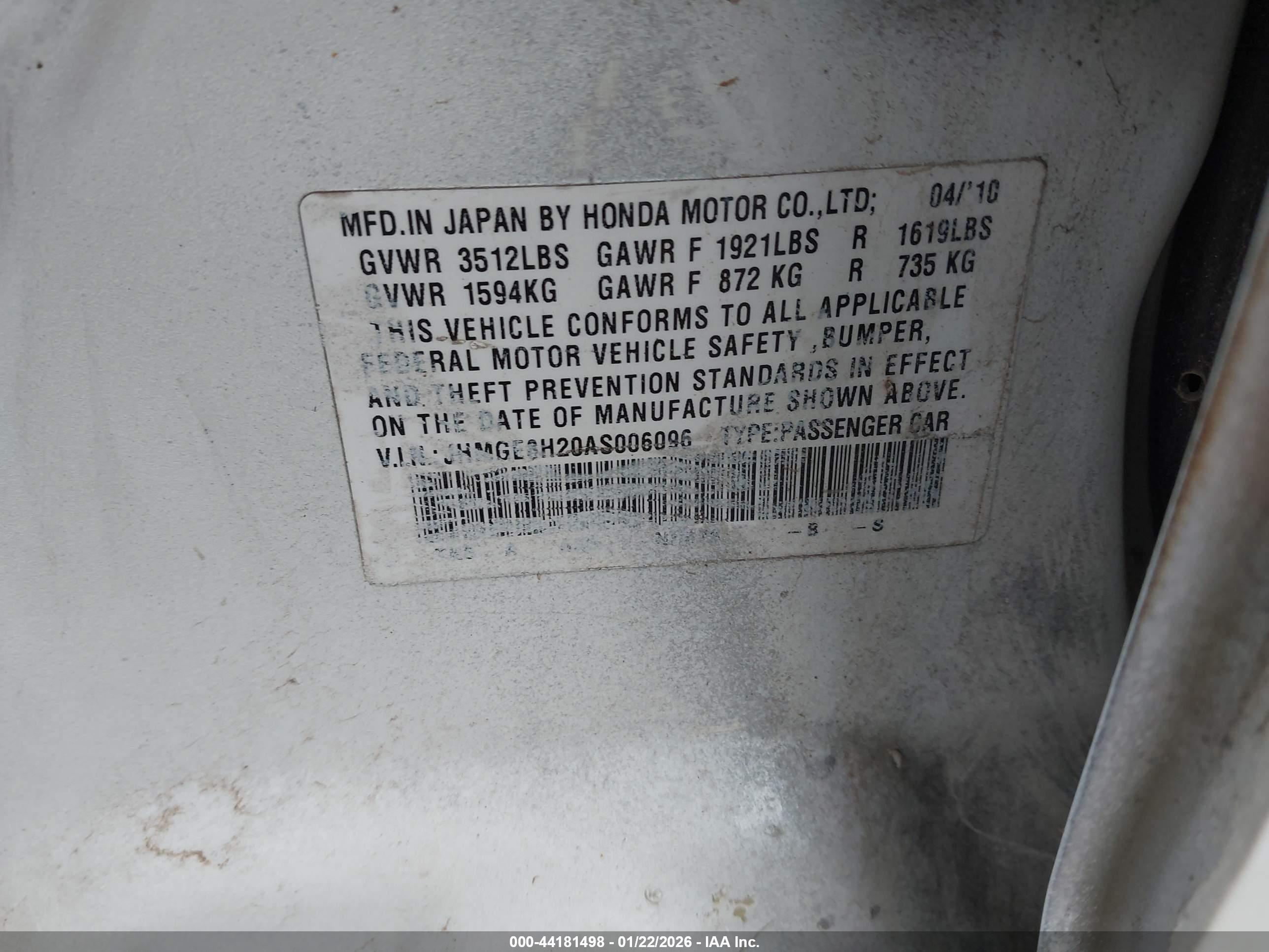HONDA FIT image 9