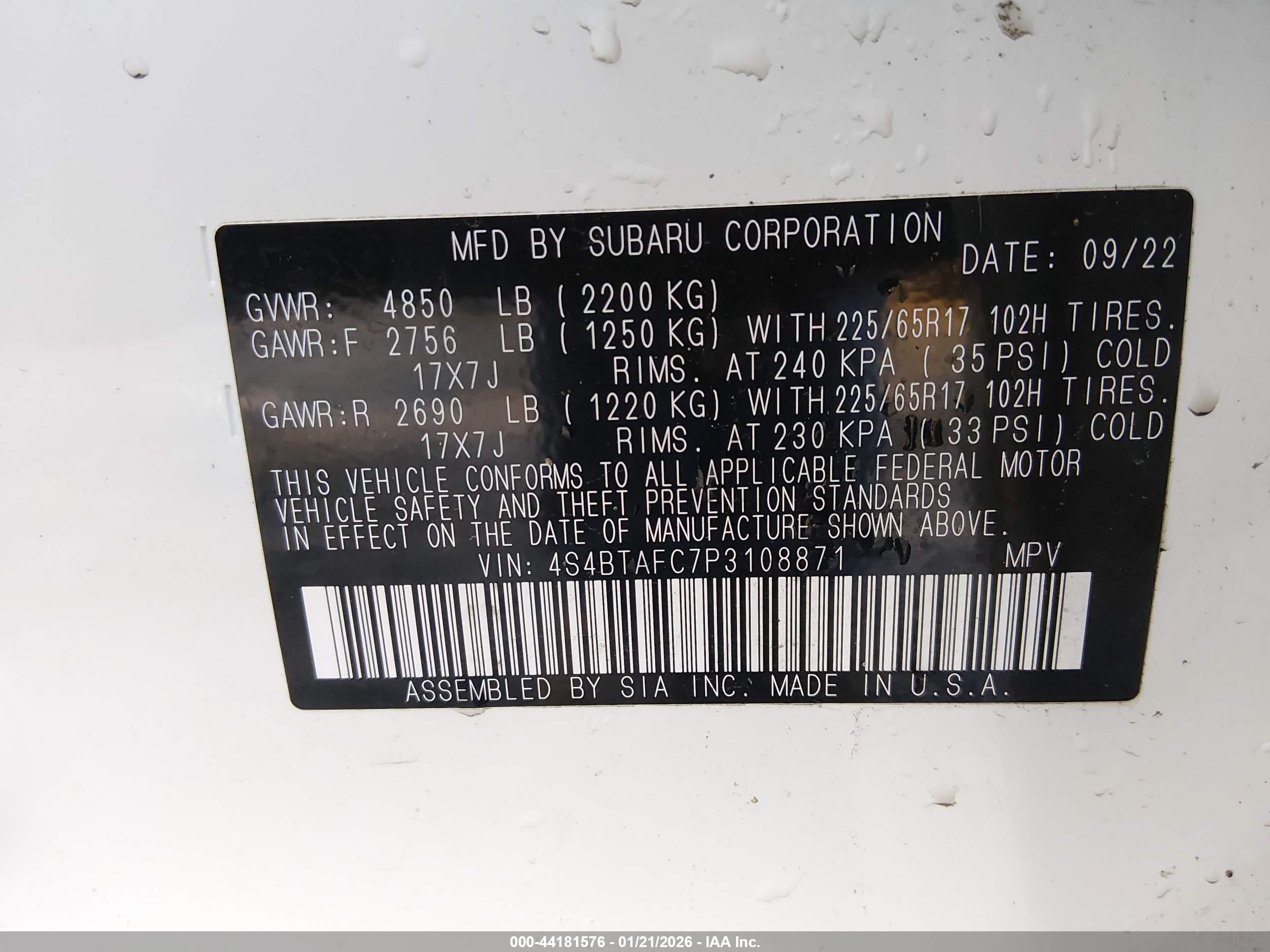 SUBARU OUTBACK image 9