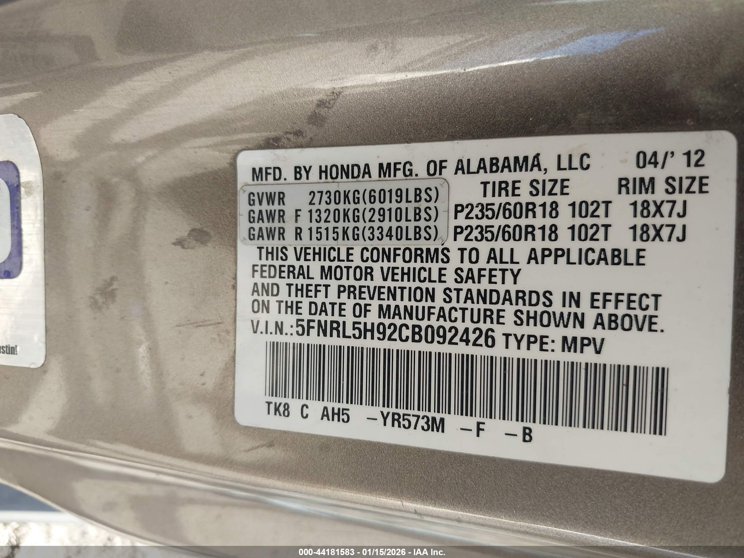HONDA ODYSSEY image 9