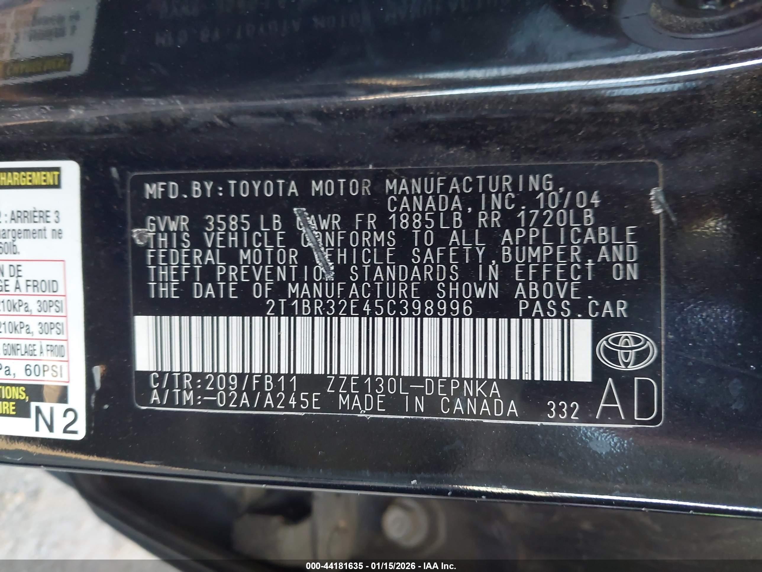 TOYOTA COROLLA image 9