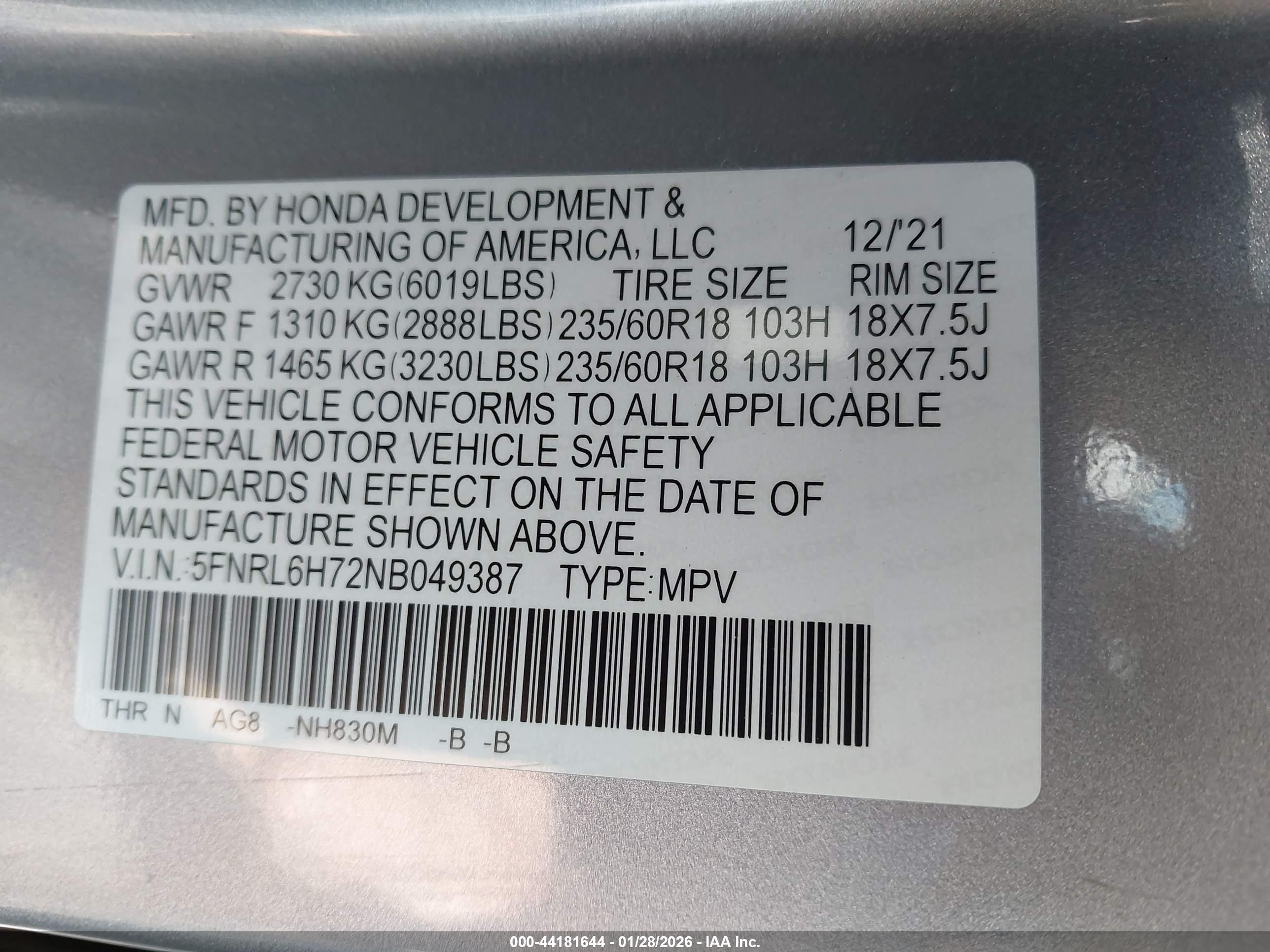 HONDA ODYSSEY image 9