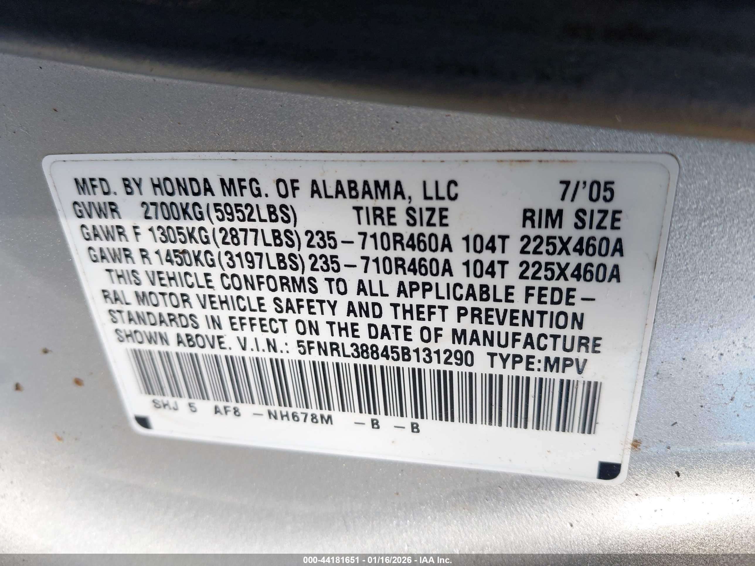 HONDA ODYSSEY image 9