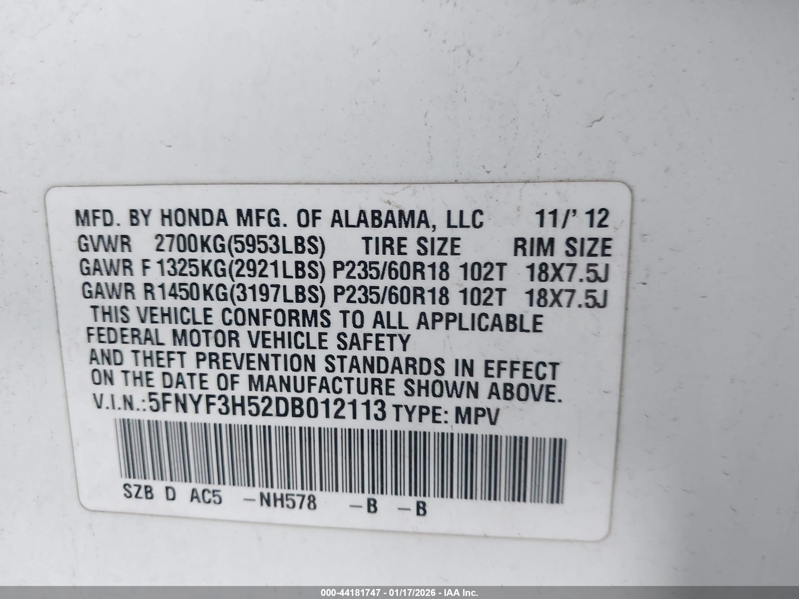 HONDA PILOT image 9