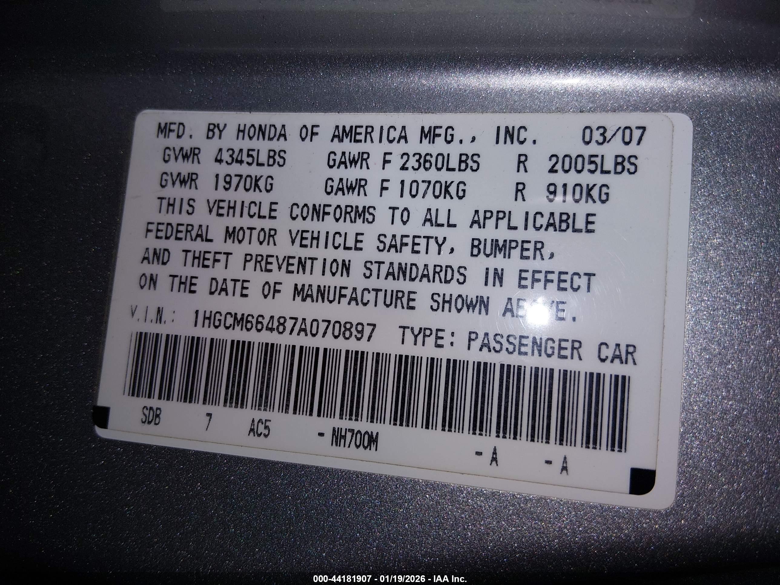HONDA ACCORD image 9
