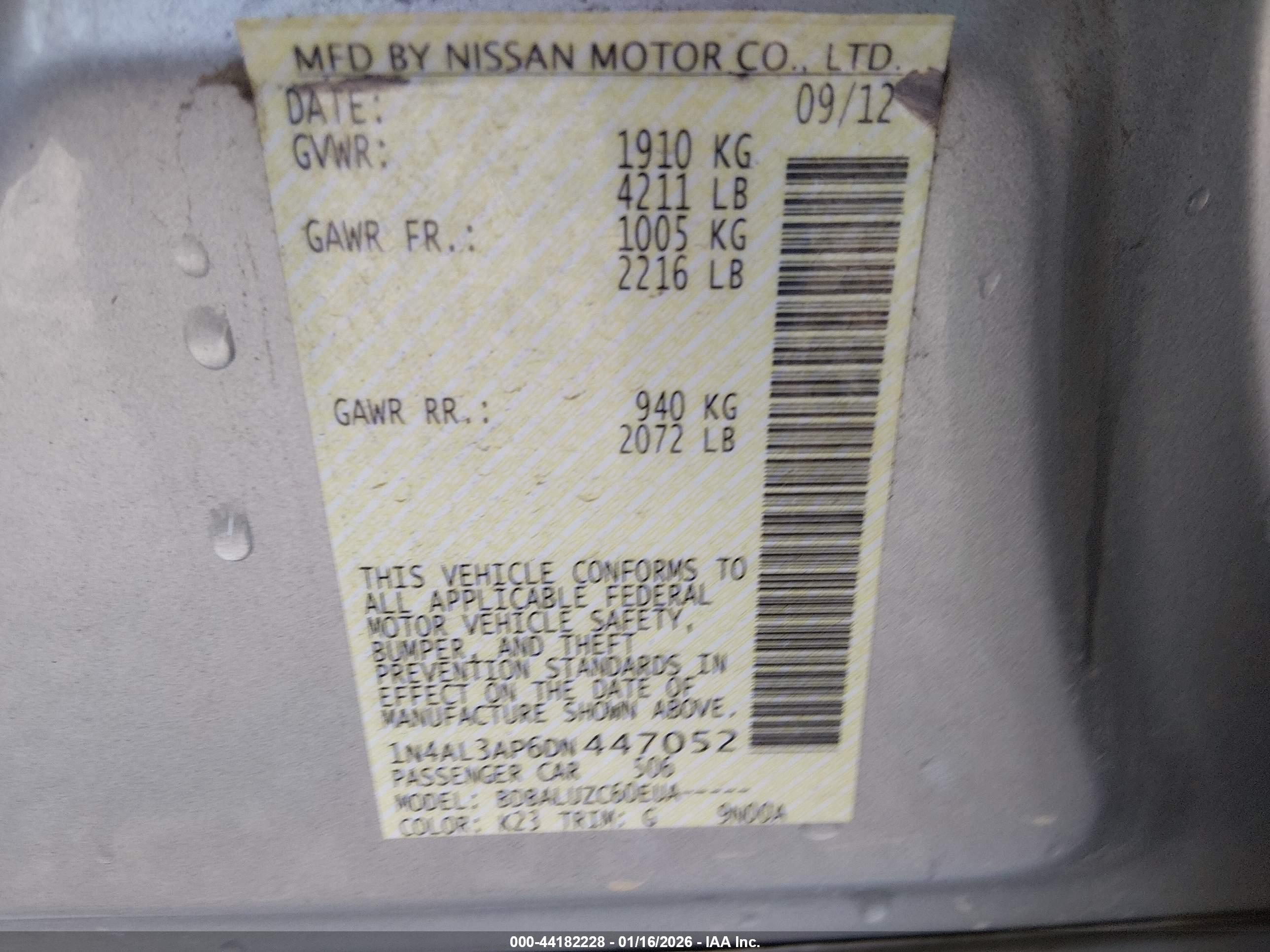 NISSAN ALTIMA image 9