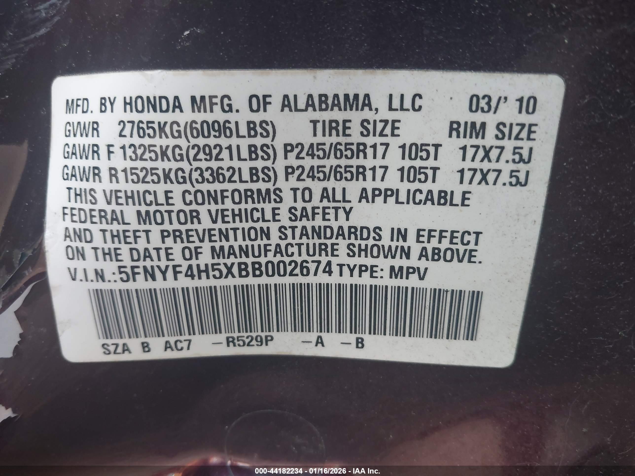 HONDA PILOT image 9