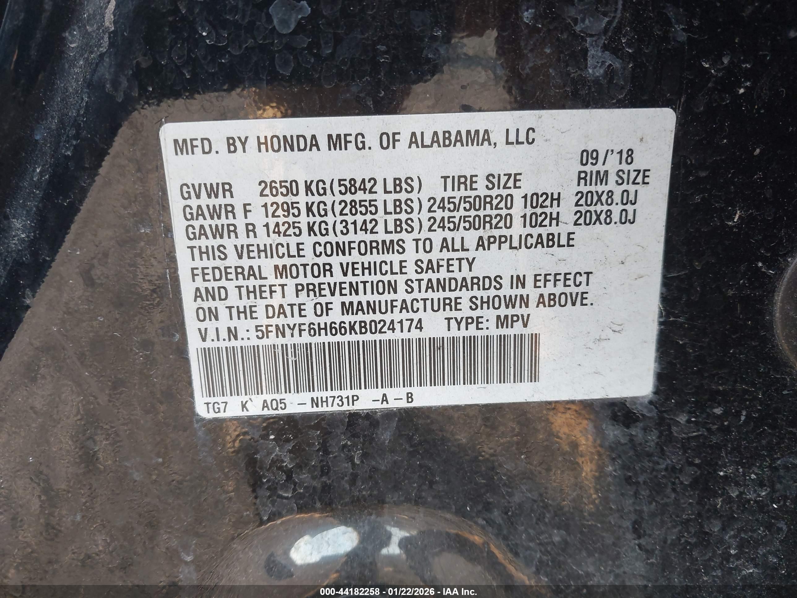 HONDA PILOT image 9