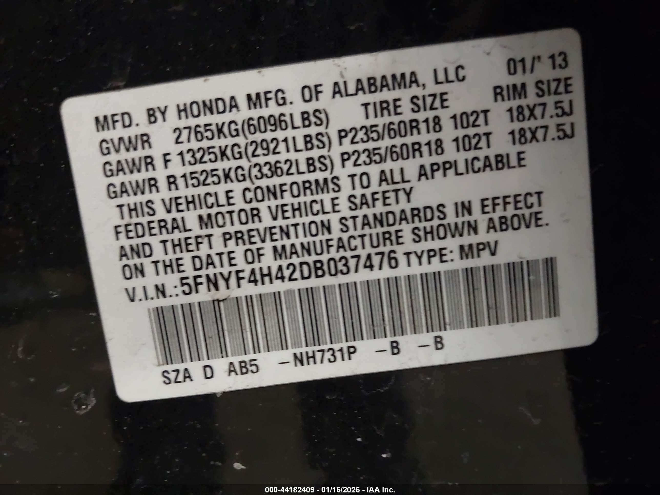HONDA PILOT image 9