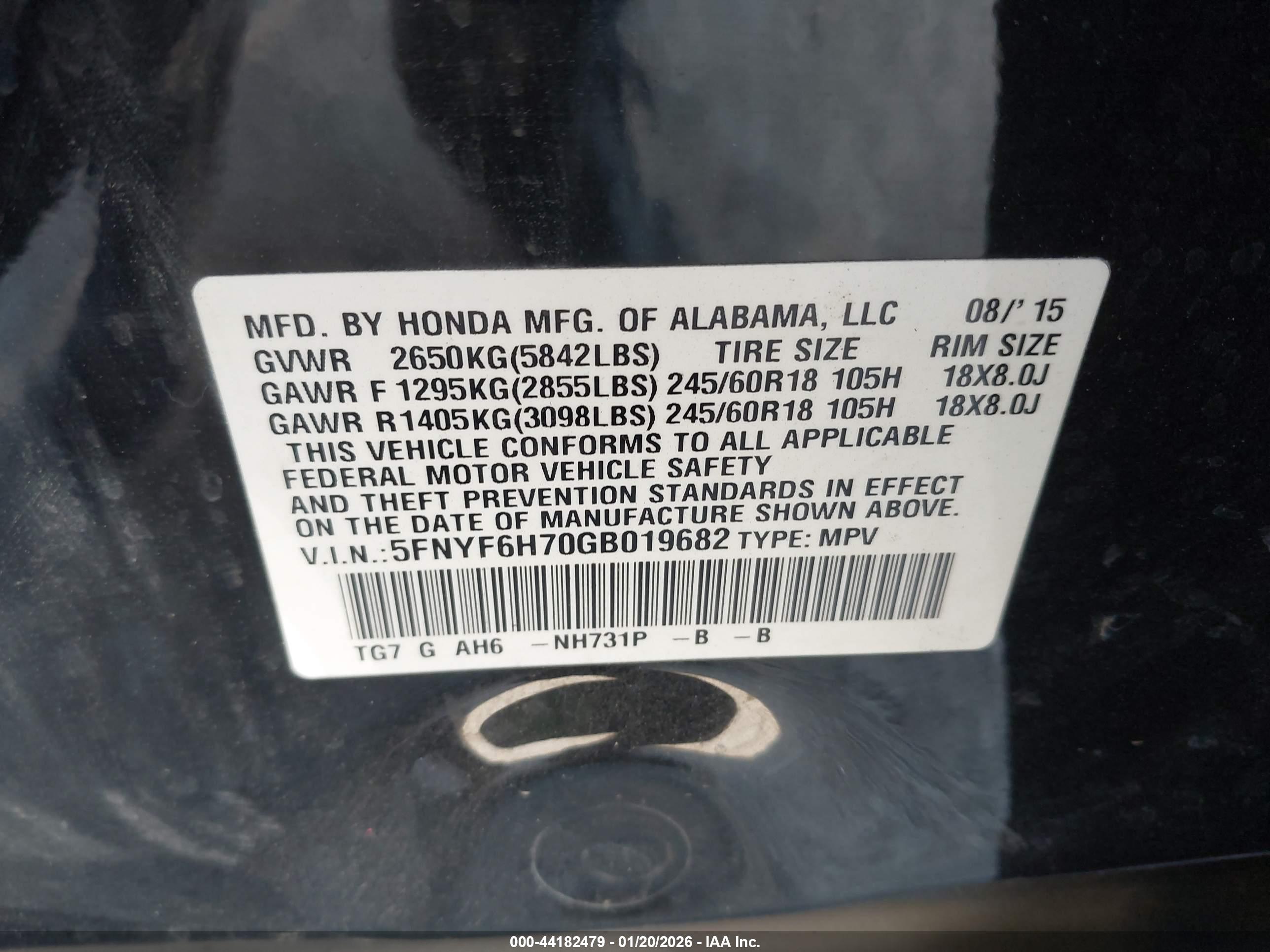 HONDA PILOT image 9
