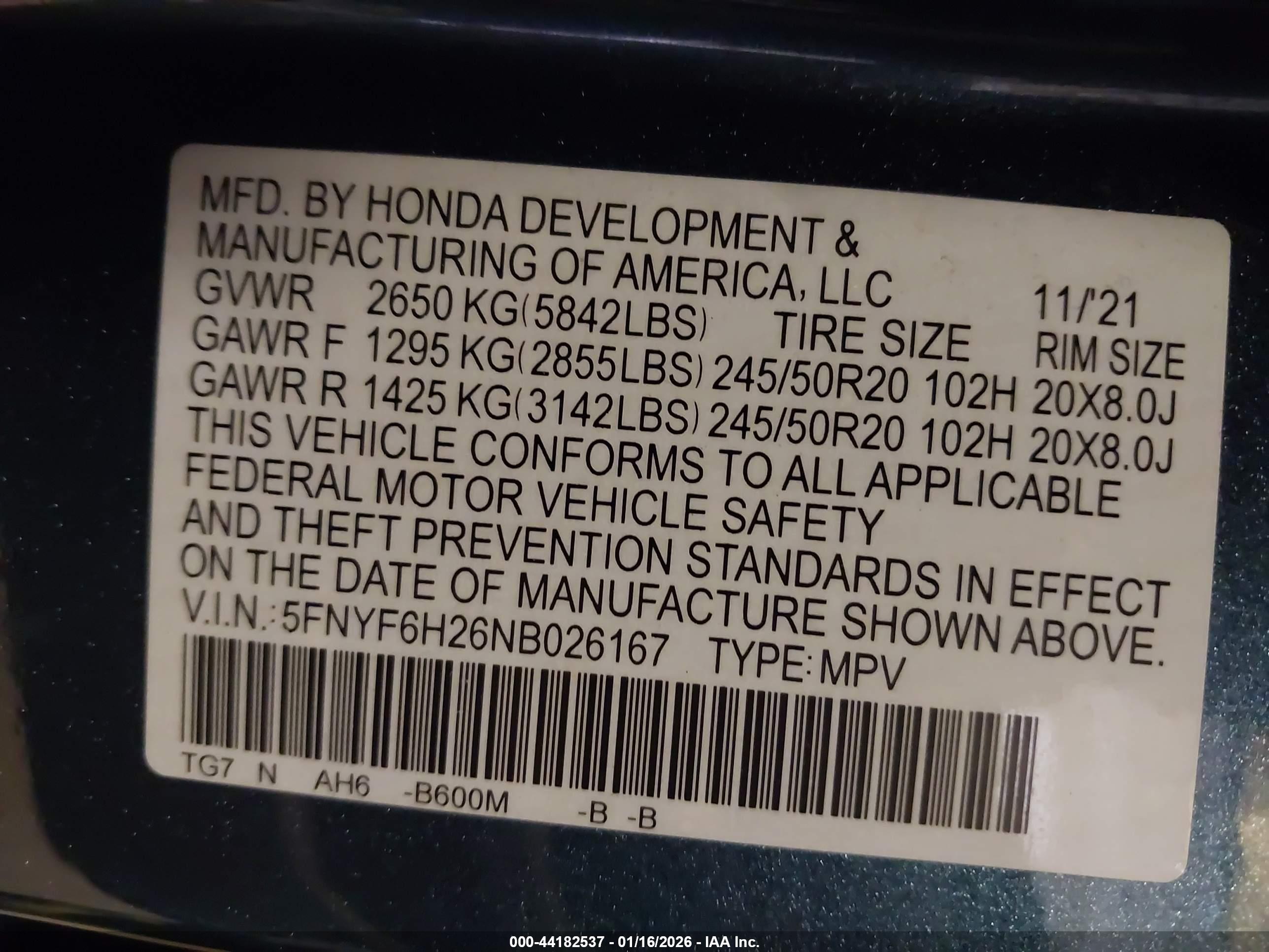 HONDA PILOT image 9