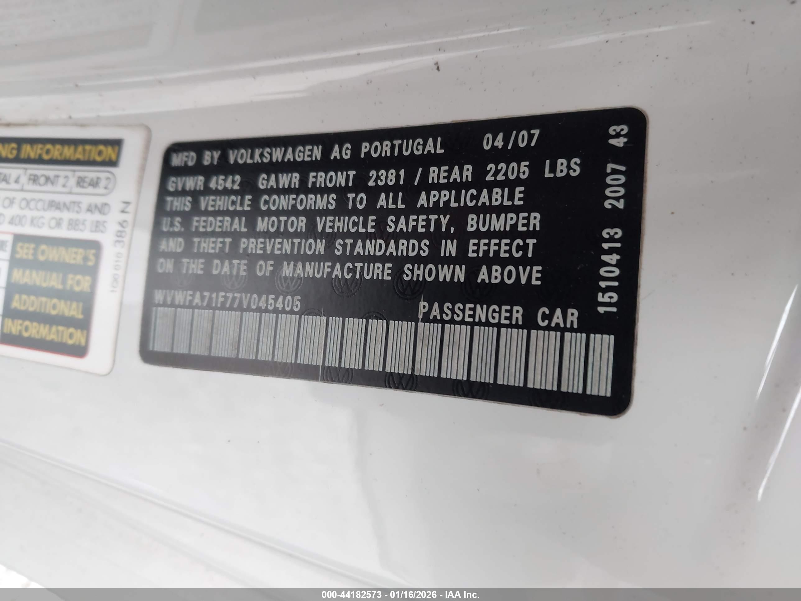 VOLKSWAGEN EOS image 9